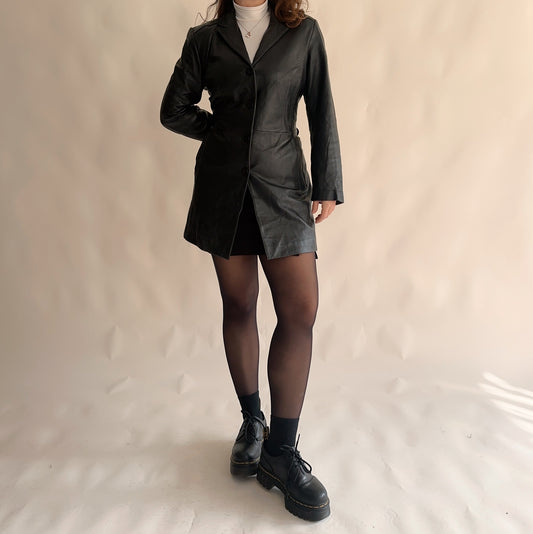 Casaco Vintage de Pele minimal 90s (M-L)