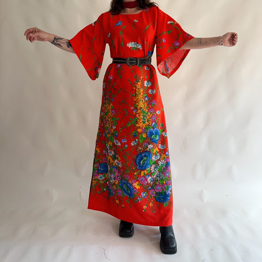 Vestido Maxi dos anos 70s (M-L)