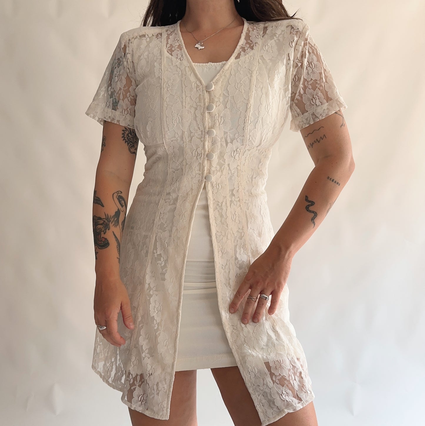 vestido vintage 90s duplo (M)