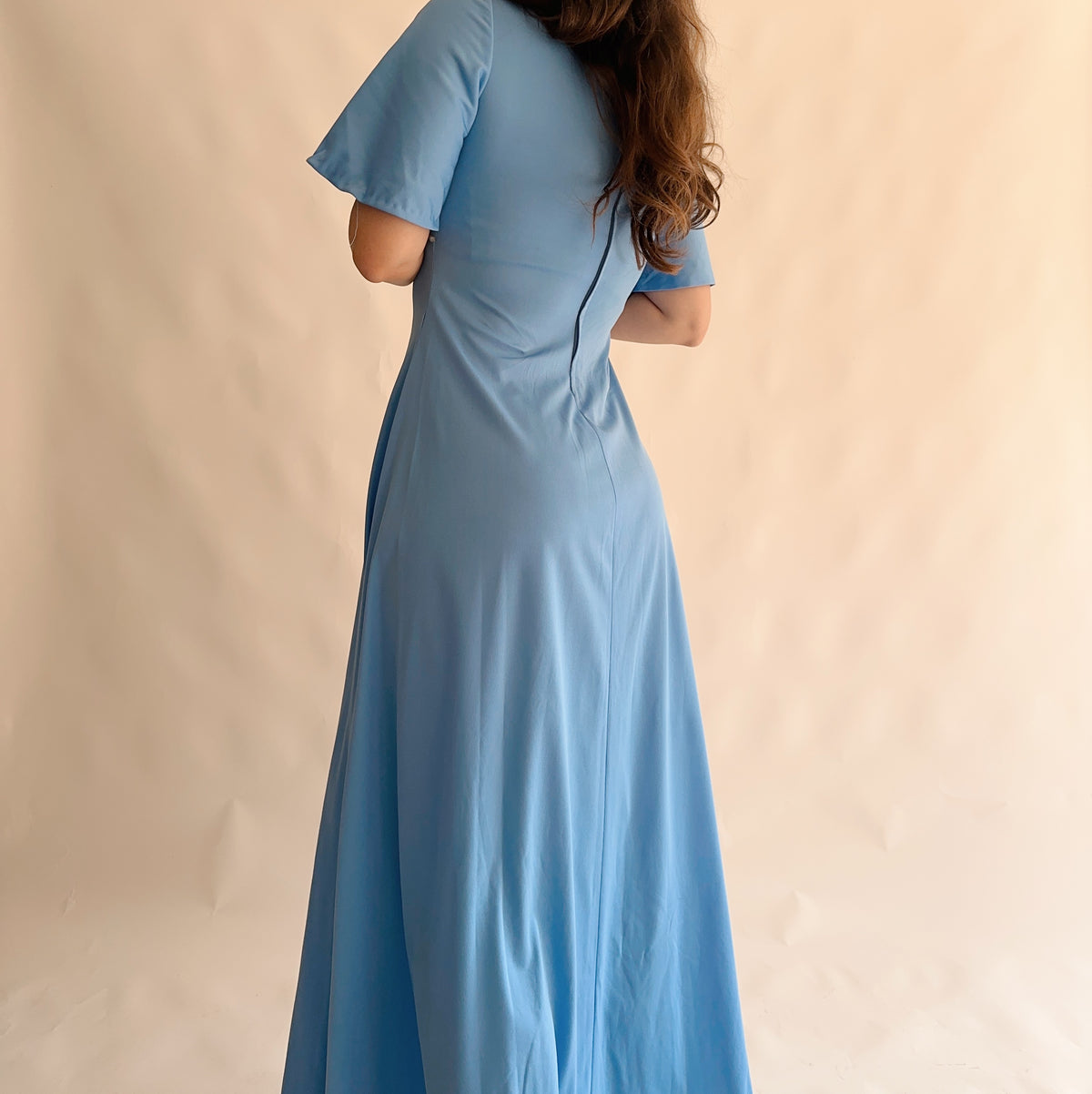 vestido vintage 70s maxi (M)
