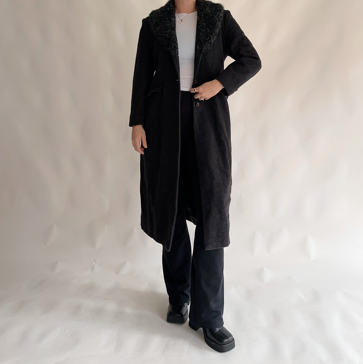 Vintage Wool and Cashmere Coat (ML)