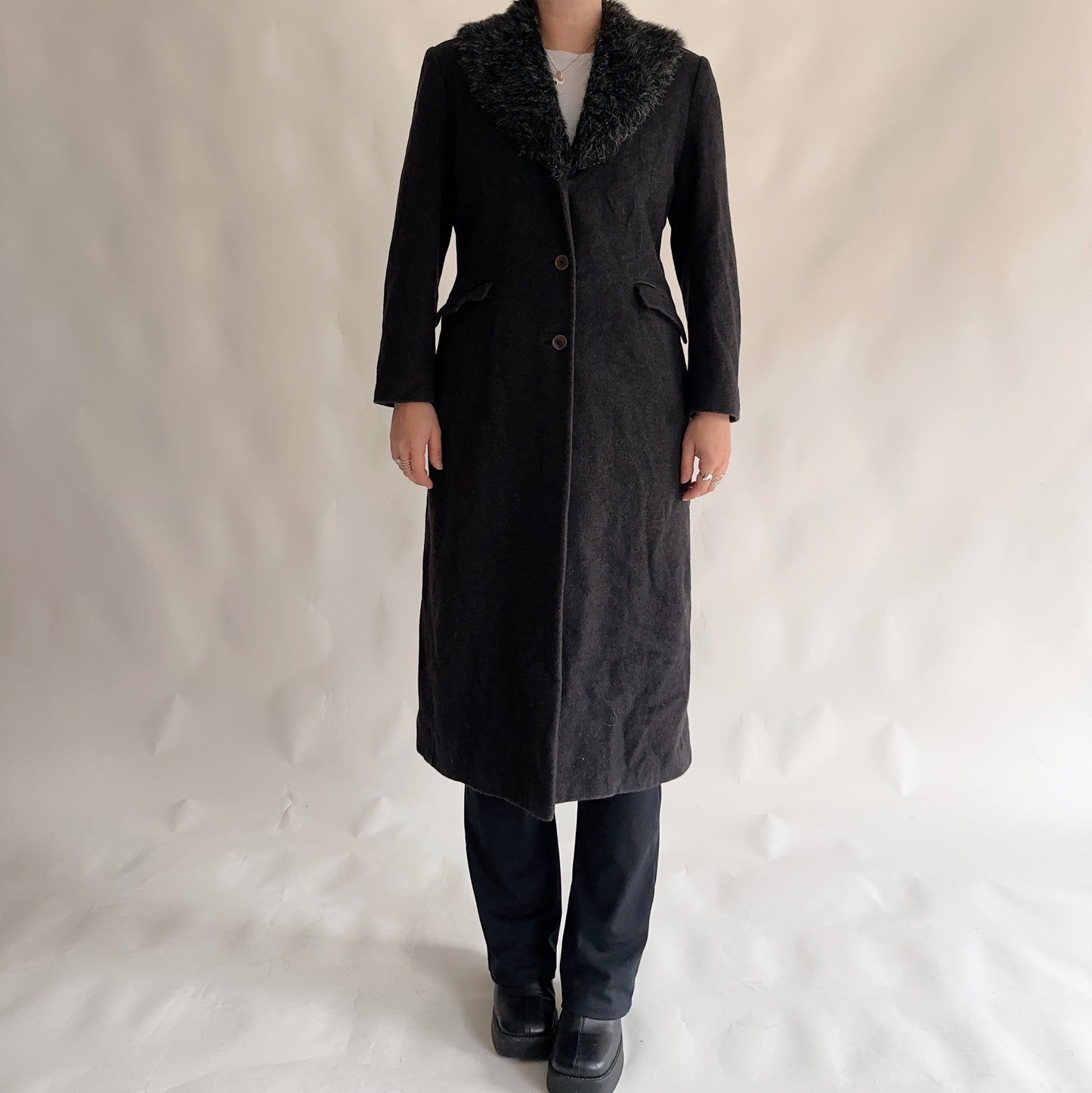 Vintage Wool and Cashmere Coat (ML)