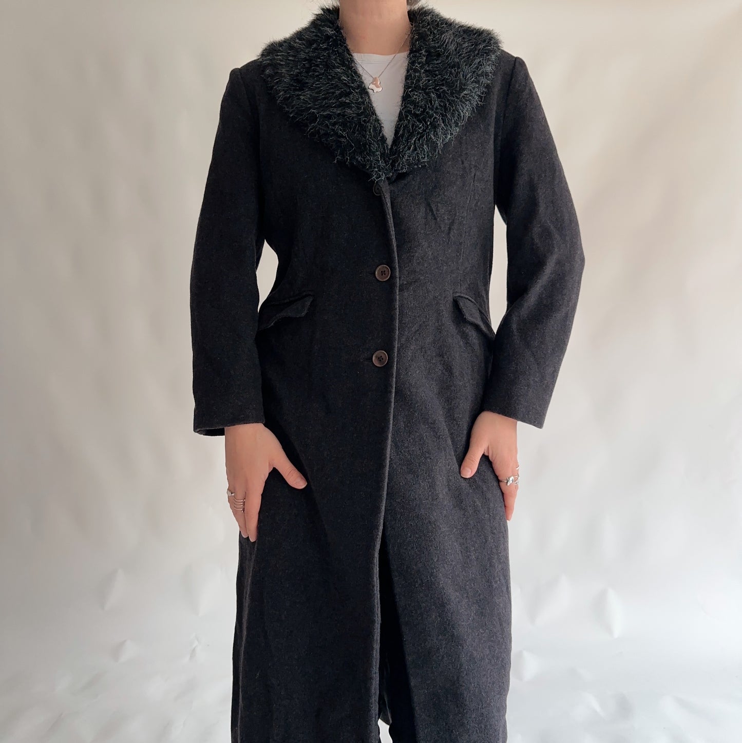 Vintage Wool and Cashmere Coat (ML)