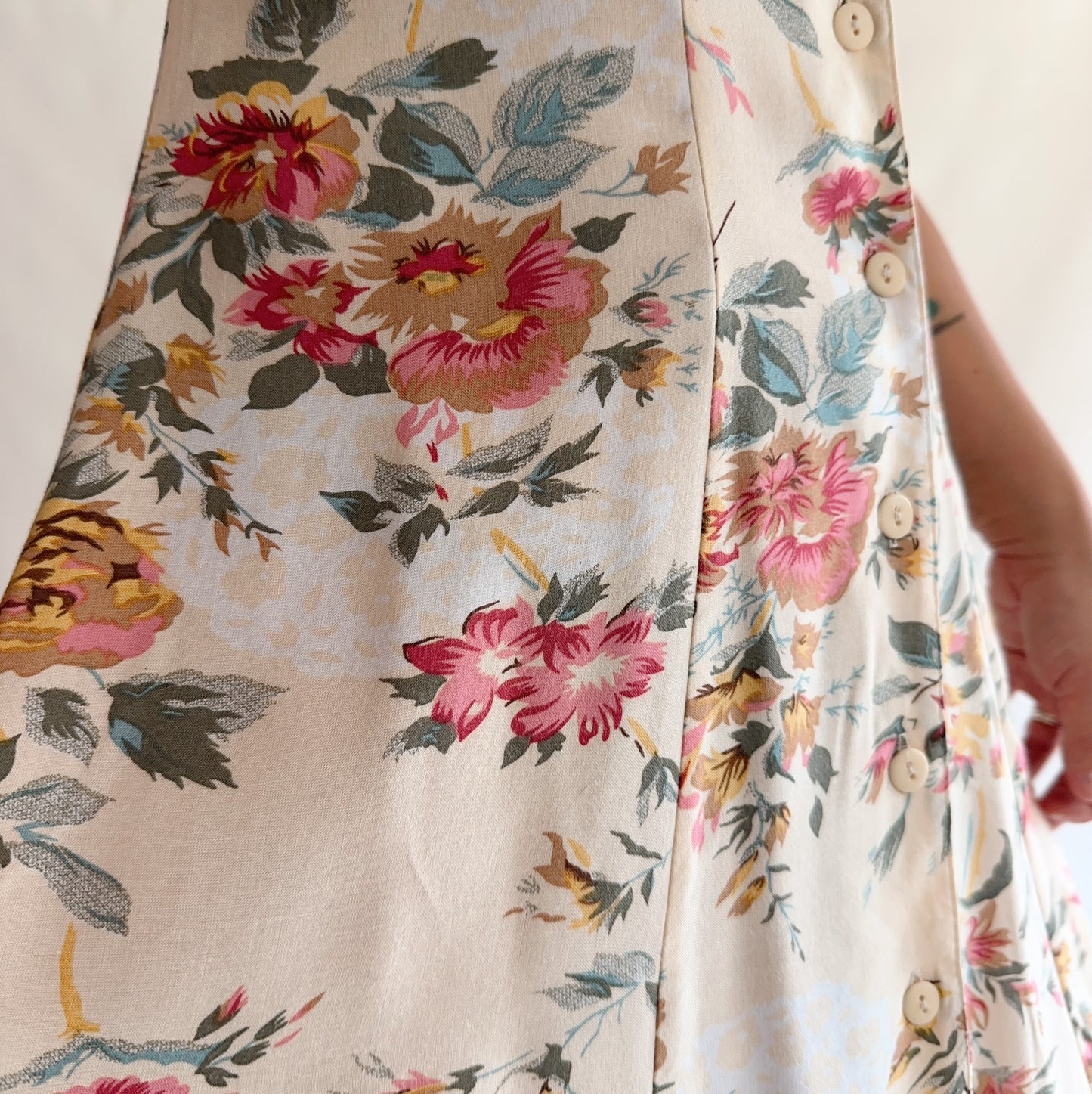 vestido vintgae 90s floral (M)