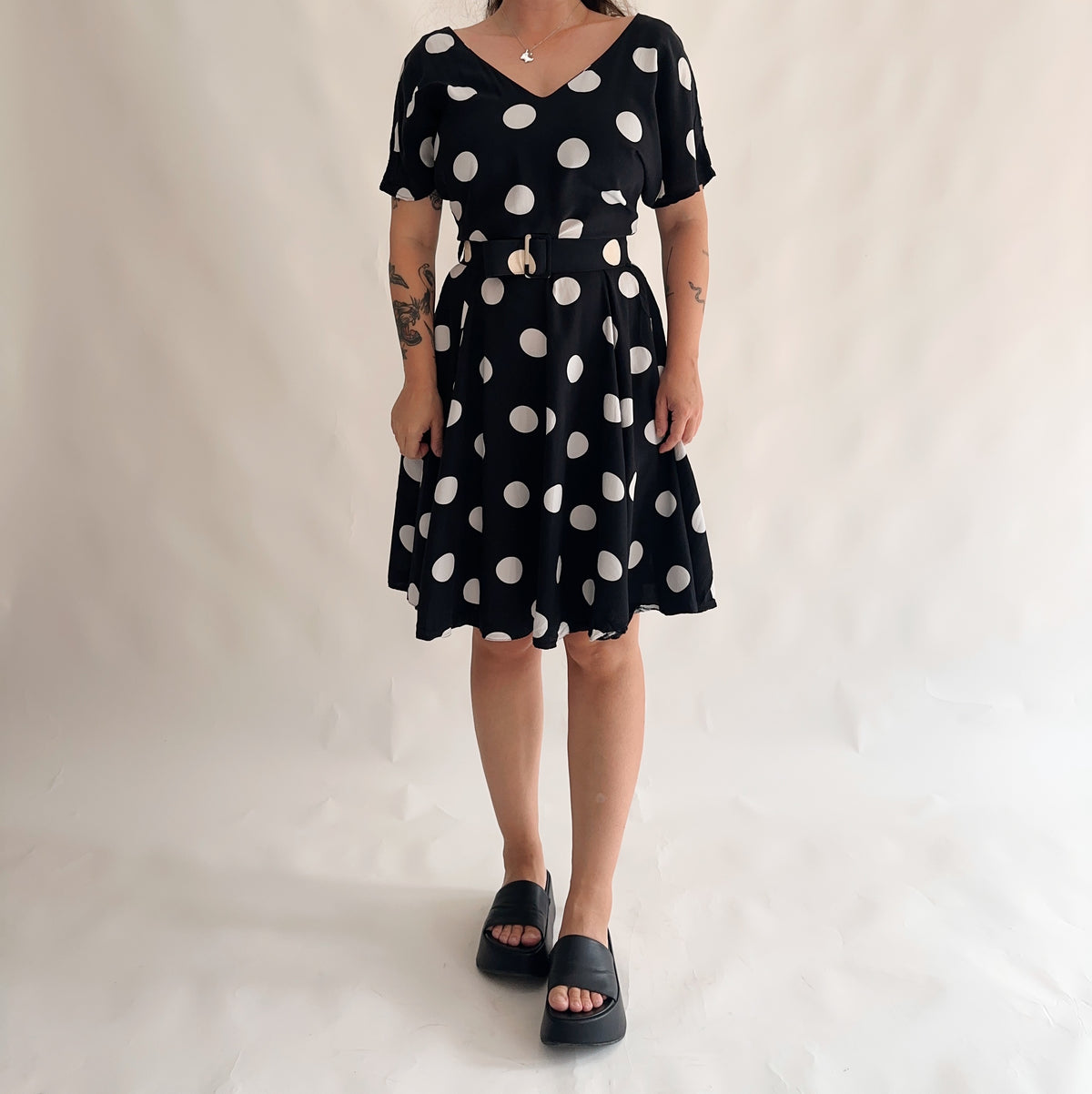 vestido vintage polkadot (M)