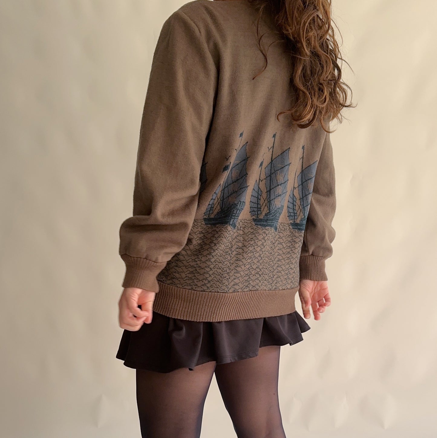 Cardigan Vintage Japonês 100% Lã (M-L)