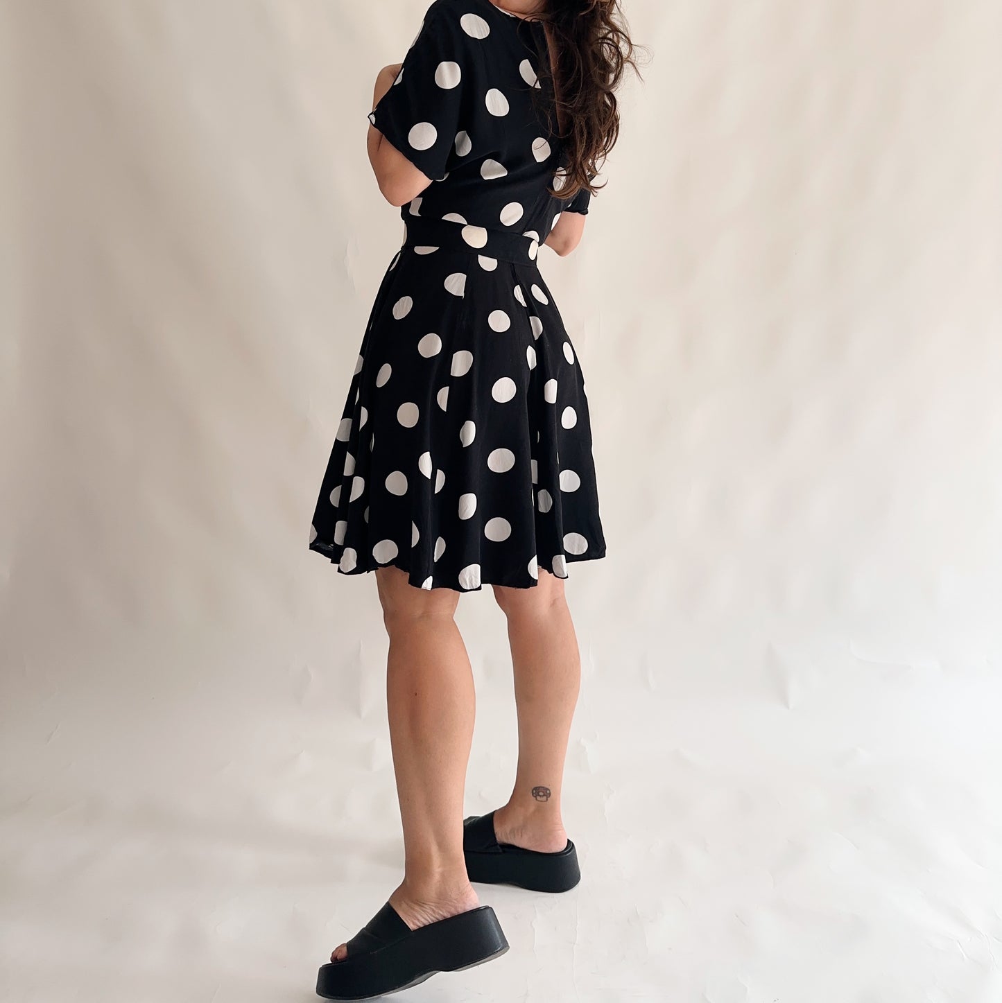 vestido vintage polkadot (M)