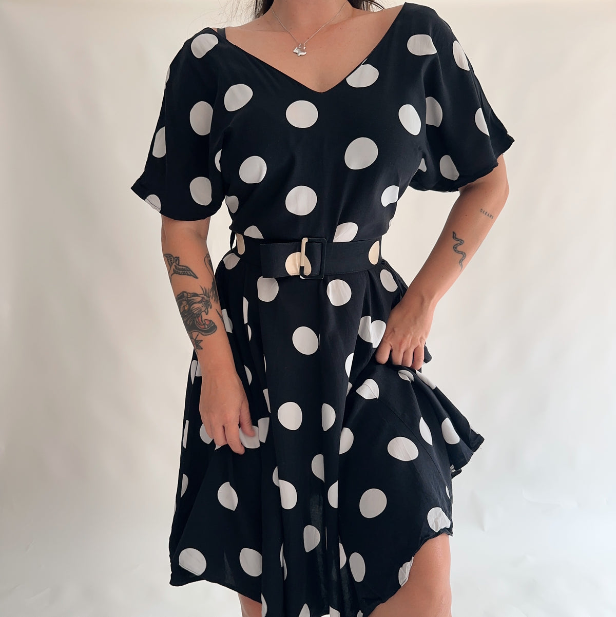 vestido vintage polkadot (M)