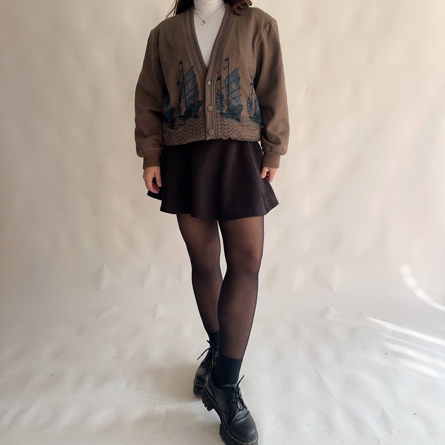 Cardigan Vintage Japonês 100% Lã (M-L)