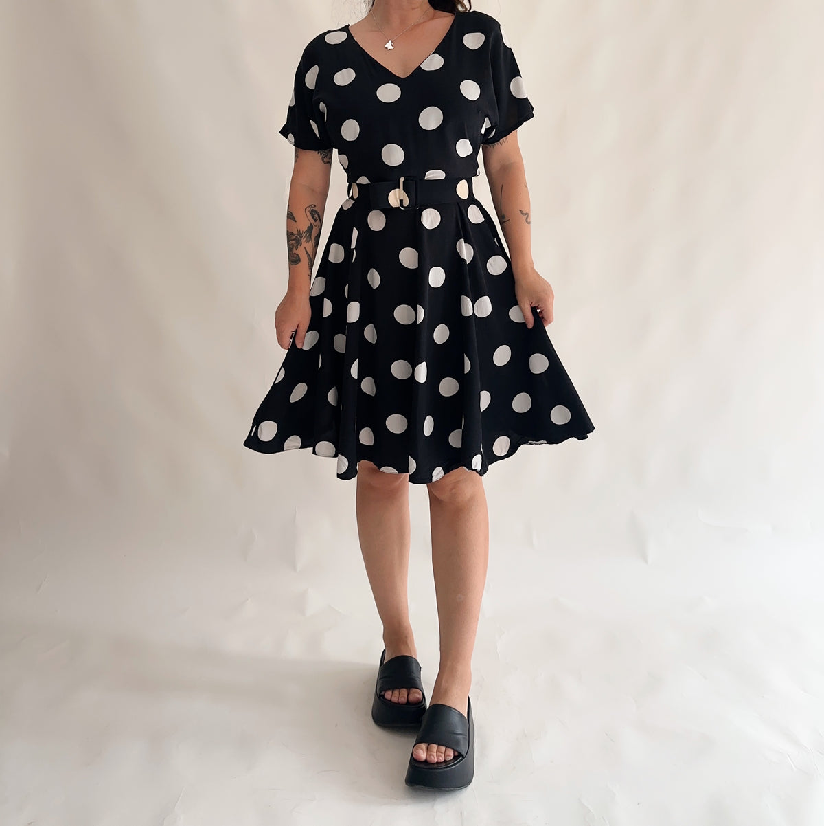 vestido vintage polkadot (M)