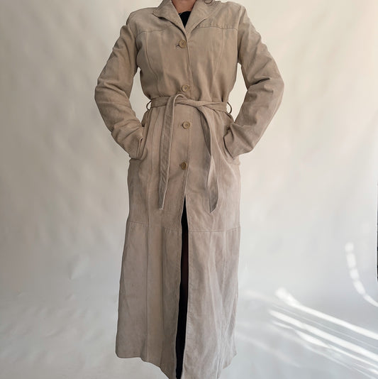 Casaco vintage Maxi de Pele (M)