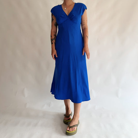 vestido vintage y2k minimalista 100% seda (L)