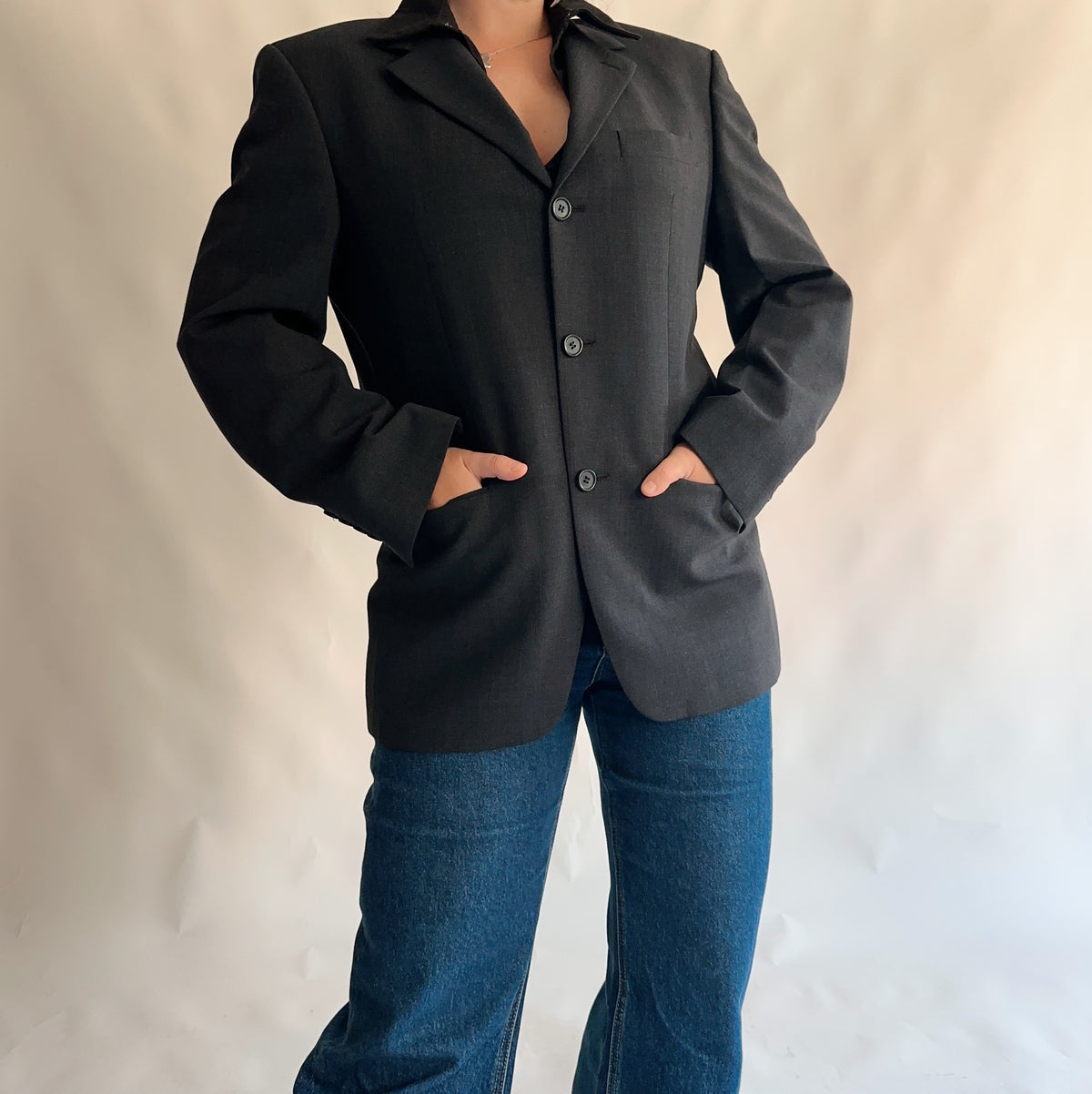 Blazer vintage 60% lã (L)