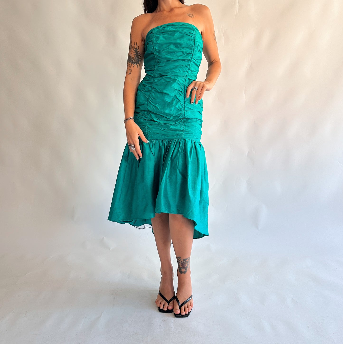 vestido vintage 80s seda (S)