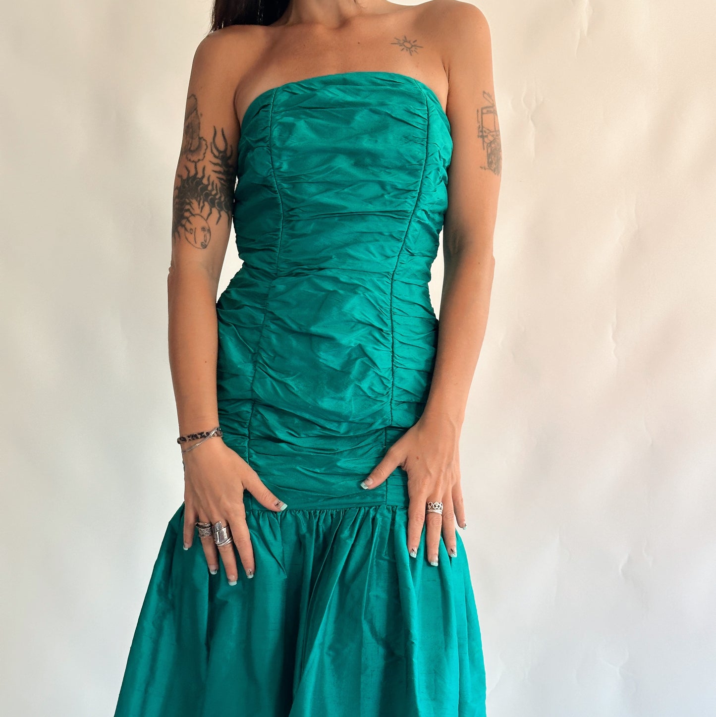 vestido vintage 80s seda (S)