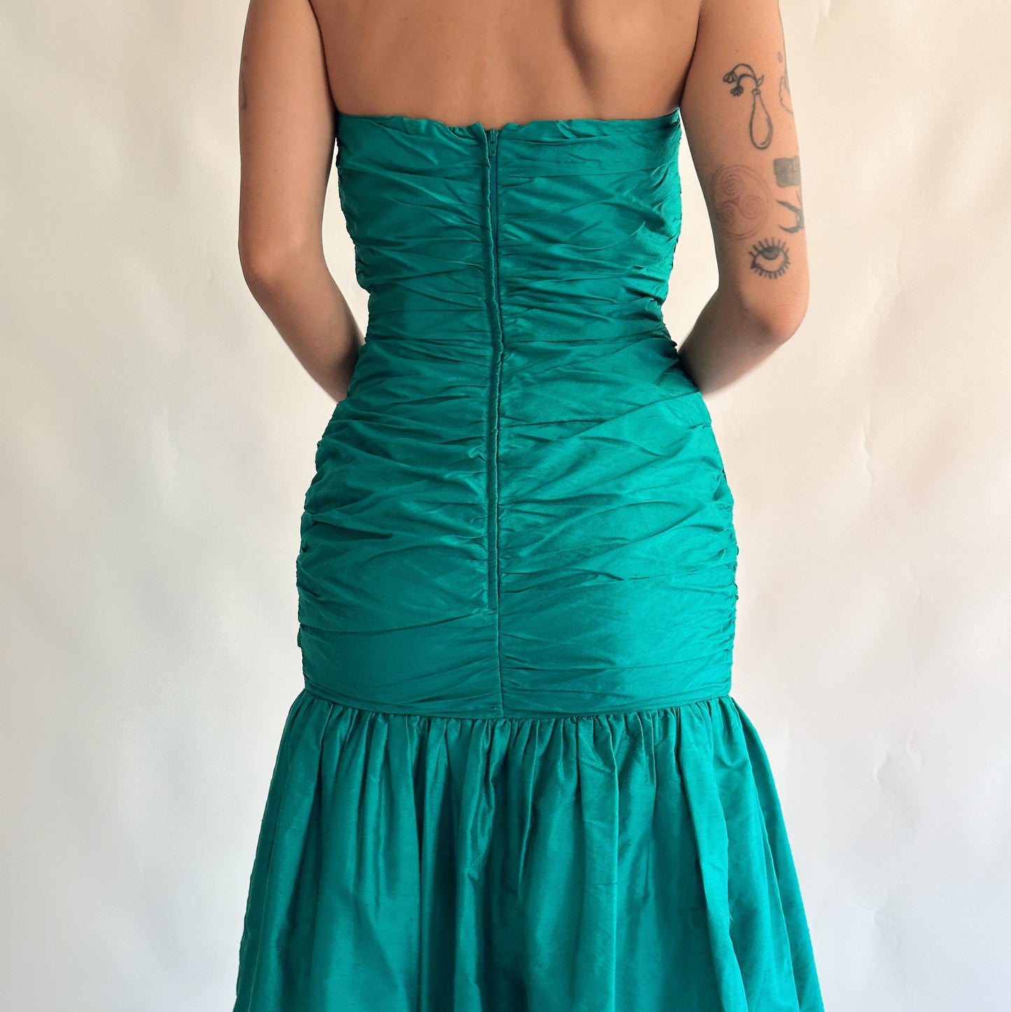 vestido vintage 80s seda (S)