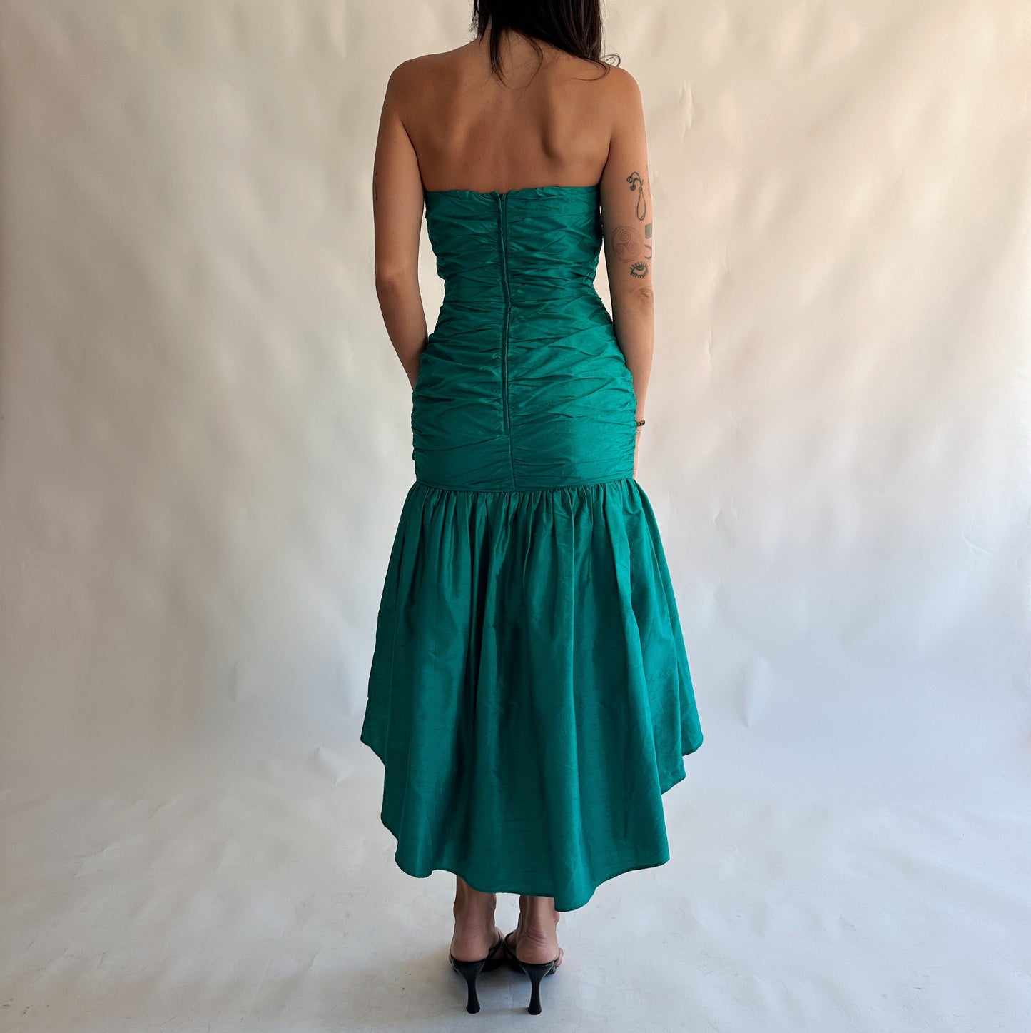 vestido vintage 80s seda (S)