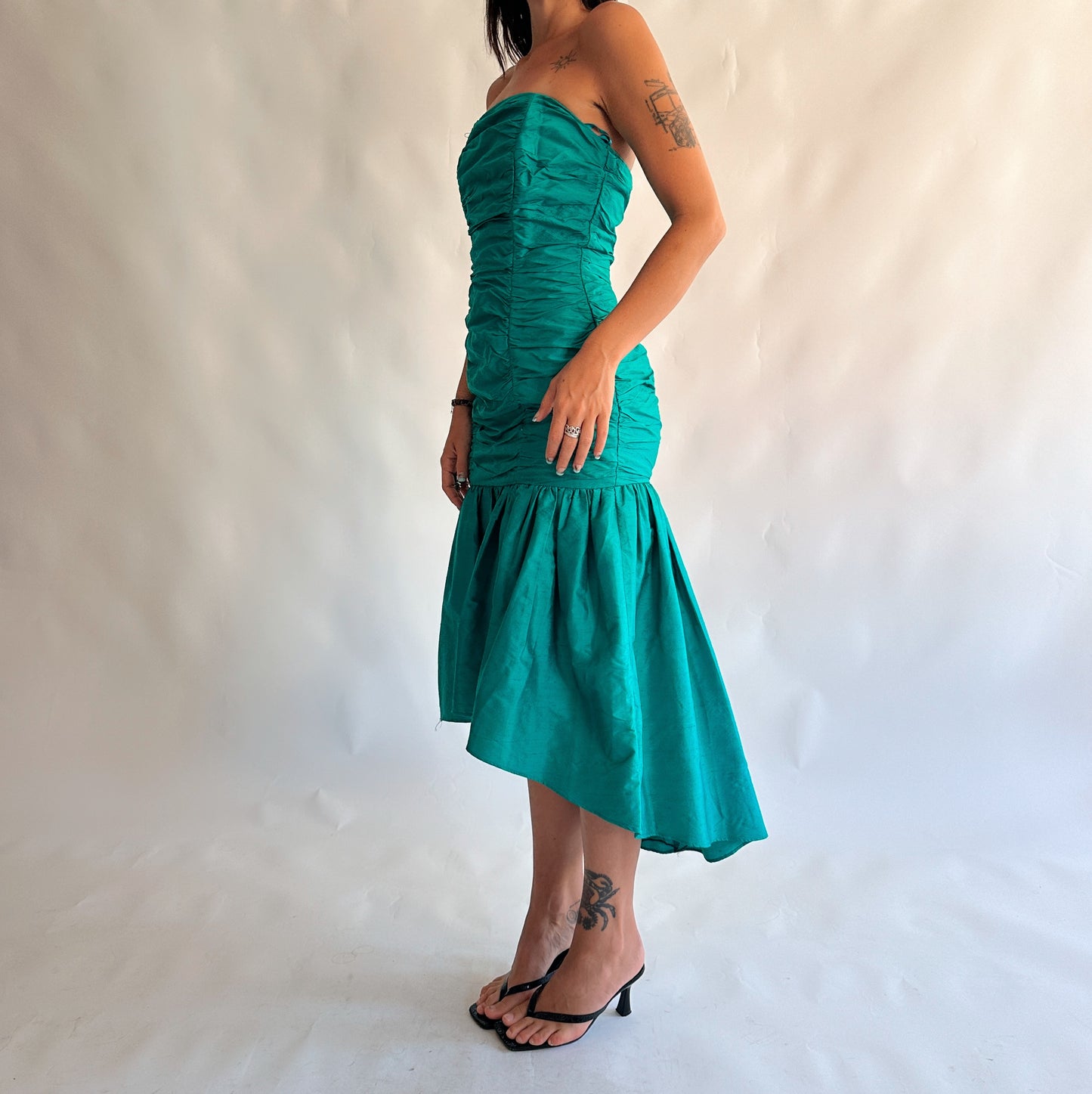 vestido vintage 80s seda (S)