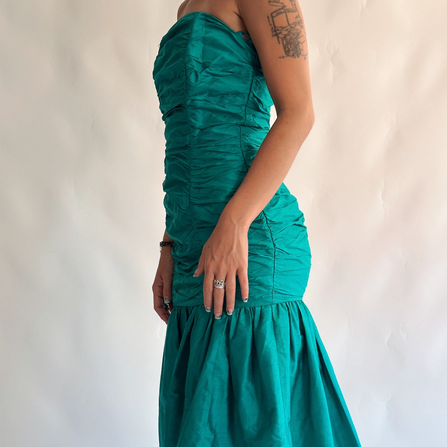 vestido vintage 80s seda (S)