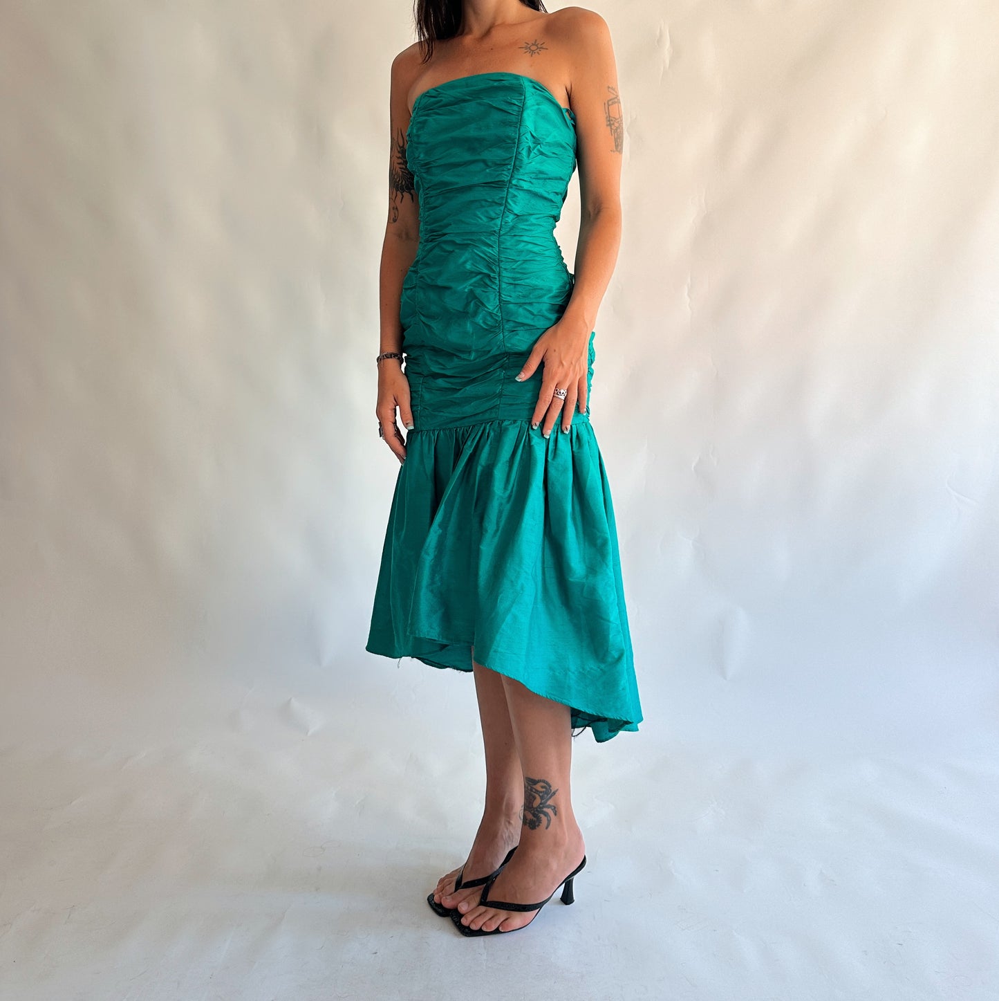 vestido vintage 80s seda (S)