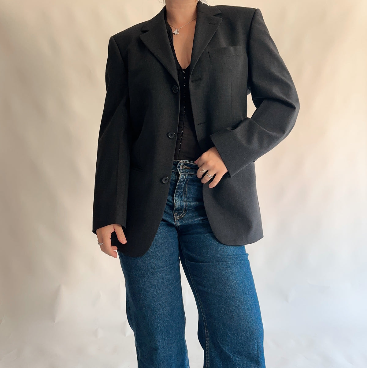 Blazer vintage 60% lã (L)