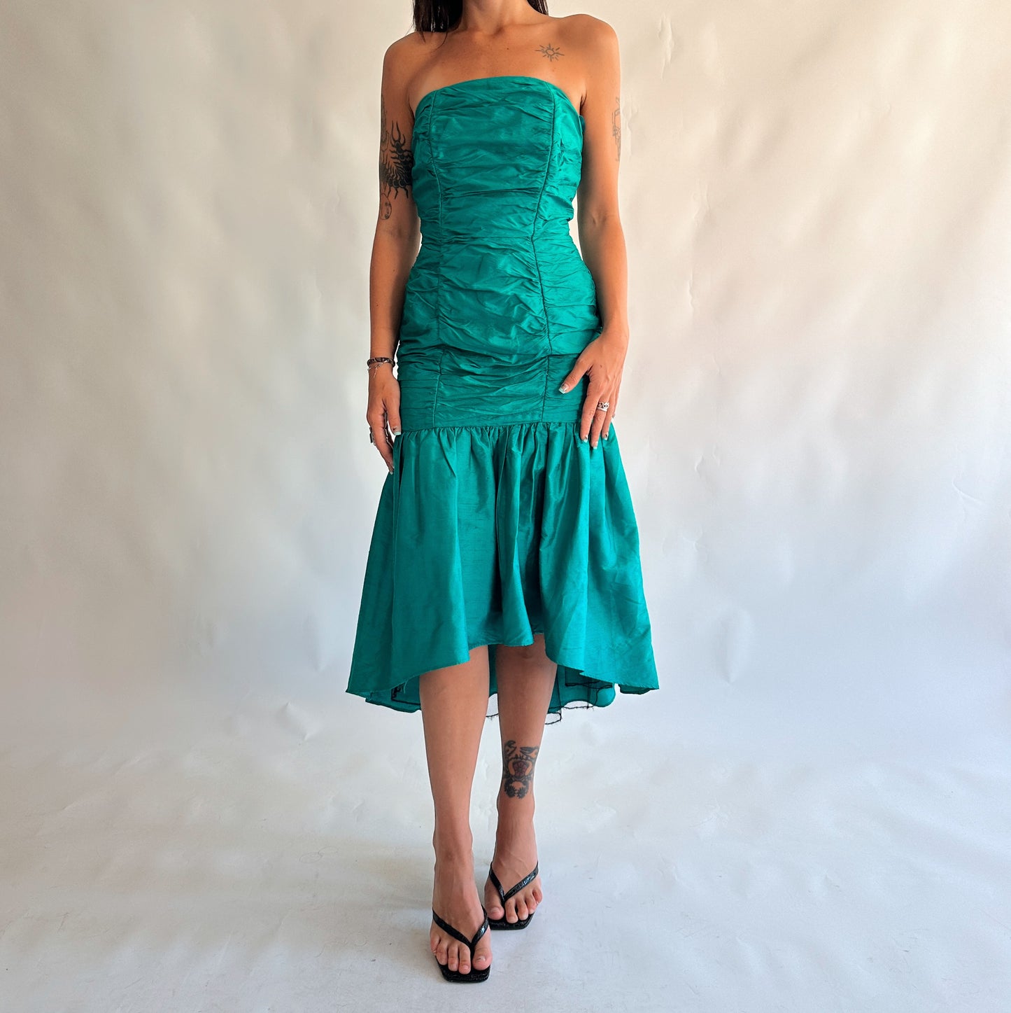 vestido vintage 80s seda (S)
