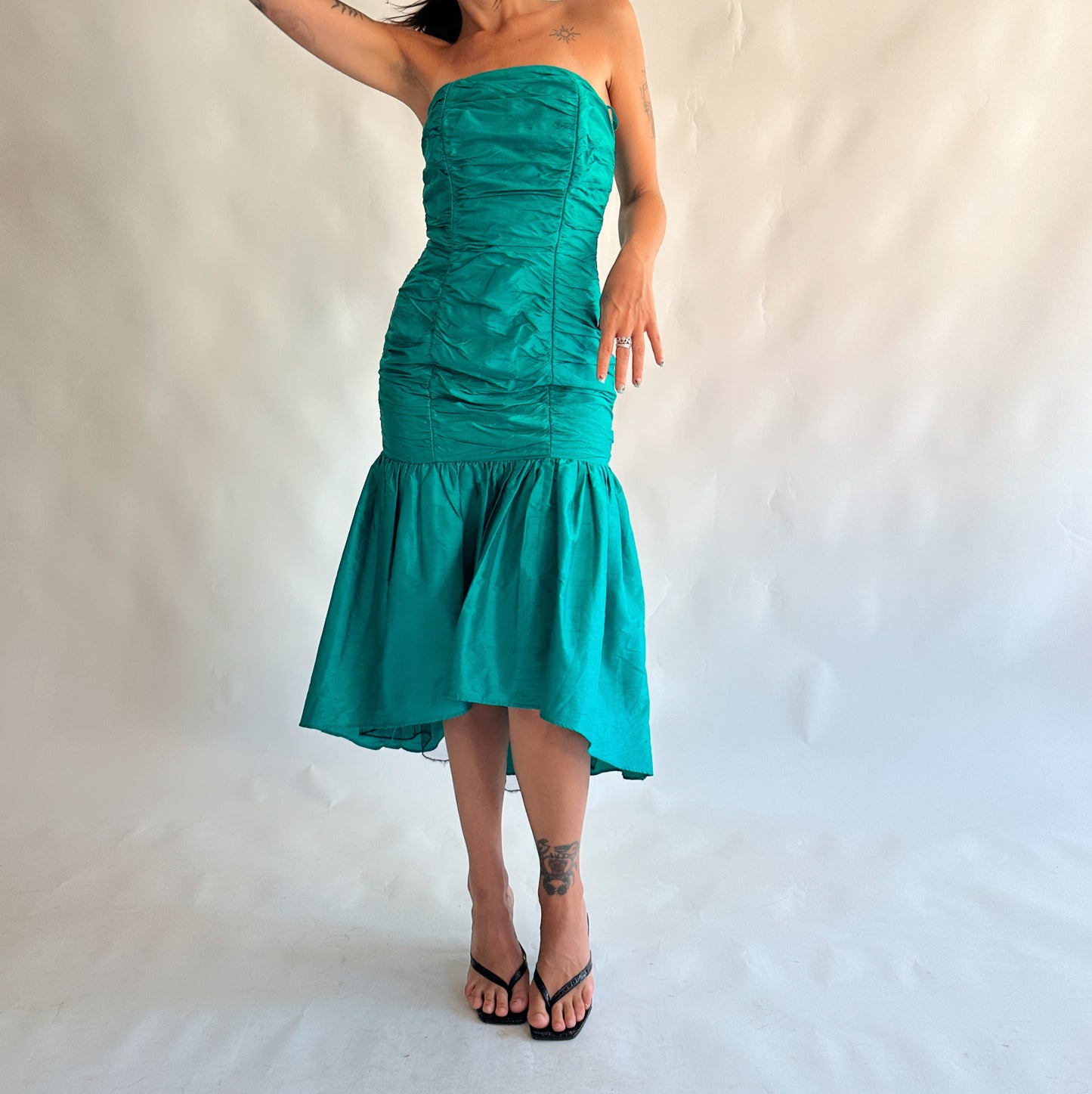 vestido vintage 80s seda (S)