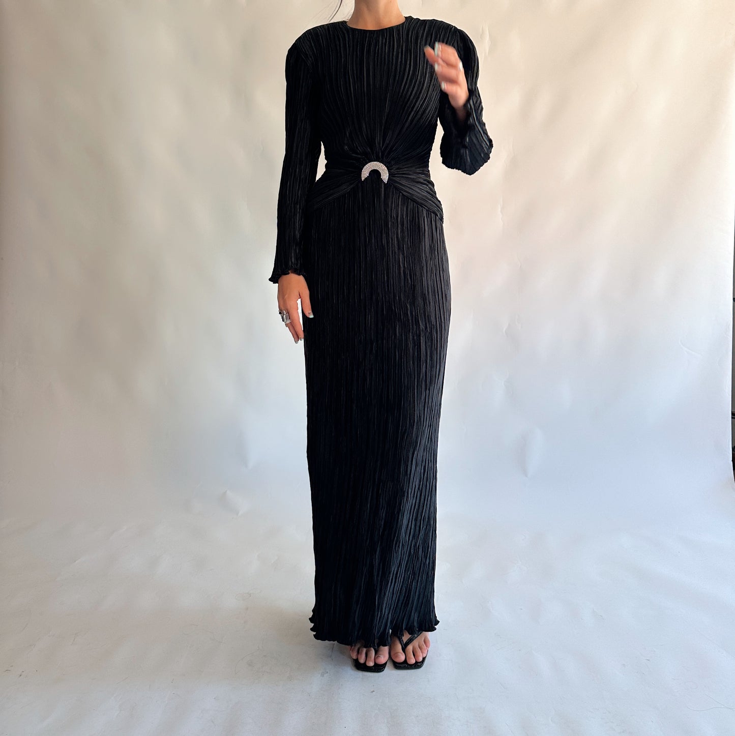vestido vintage maxi de gala (S)