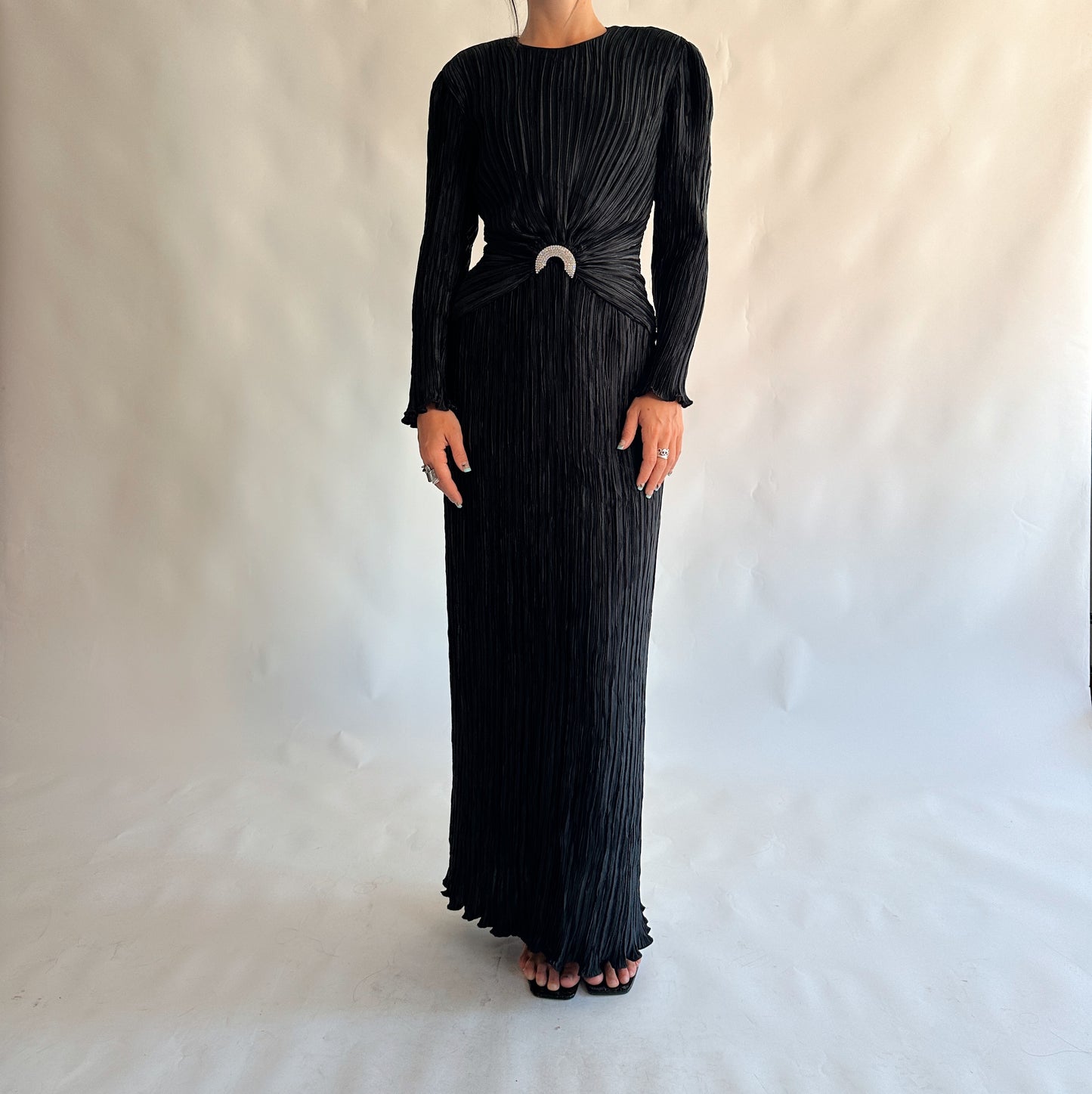vestido vintage maxi de gala (S)