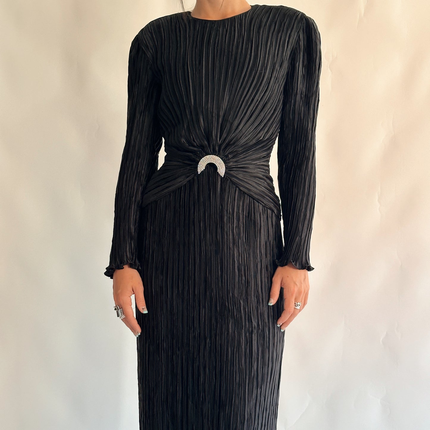vestido vintage maxi de gala (S)