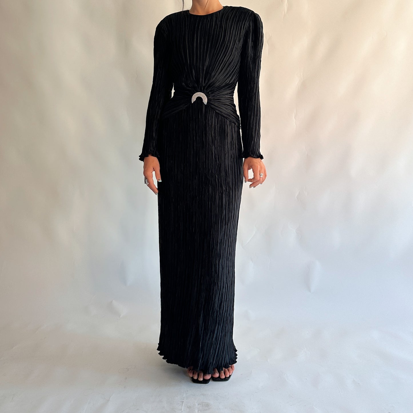 vestido vintage maxi de gala (S)