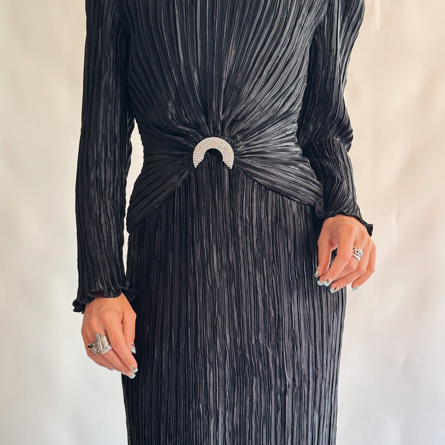 vestido vintage maxi de gala (S)
