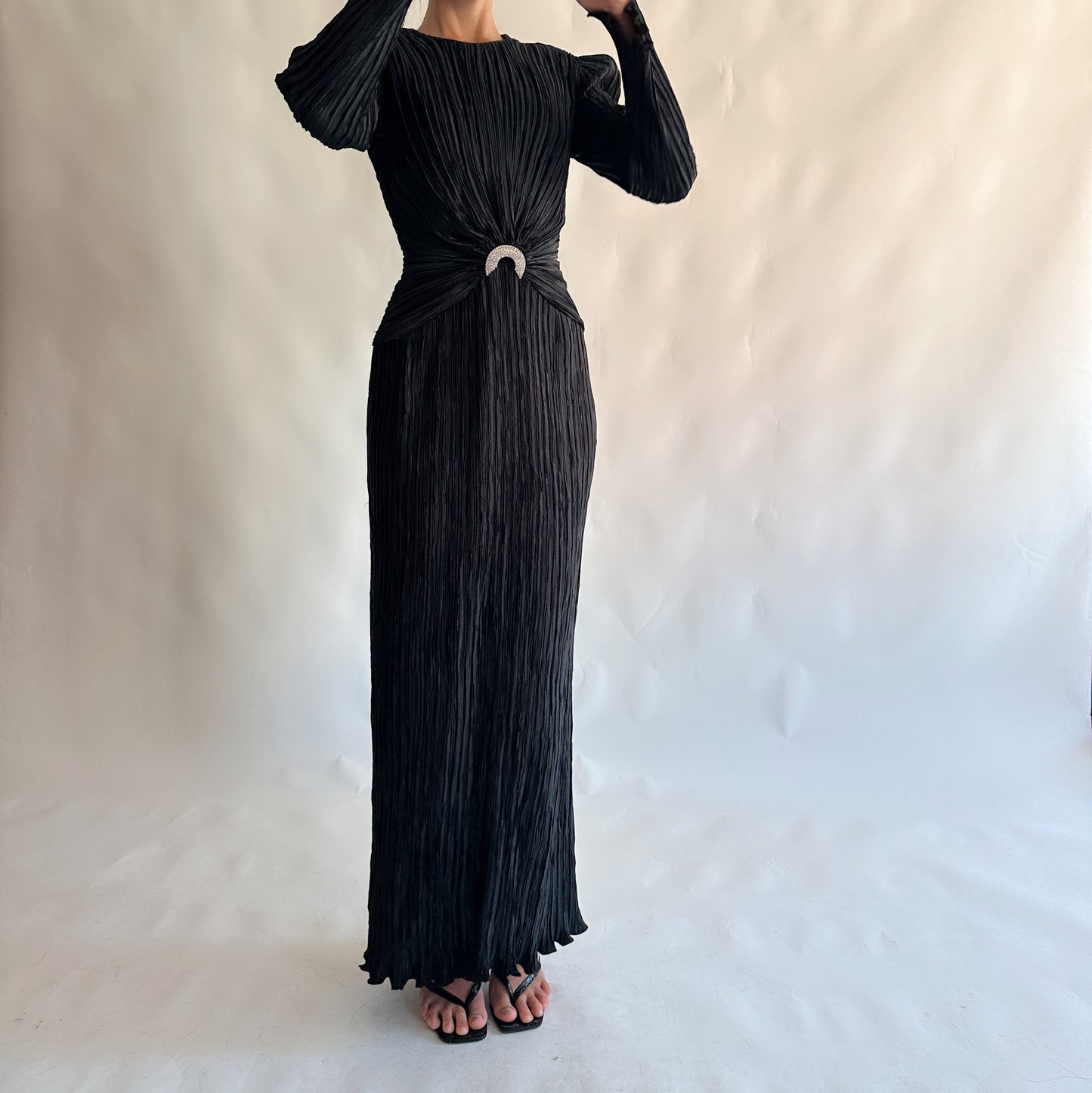 vestido vintage maxi de gala (S)