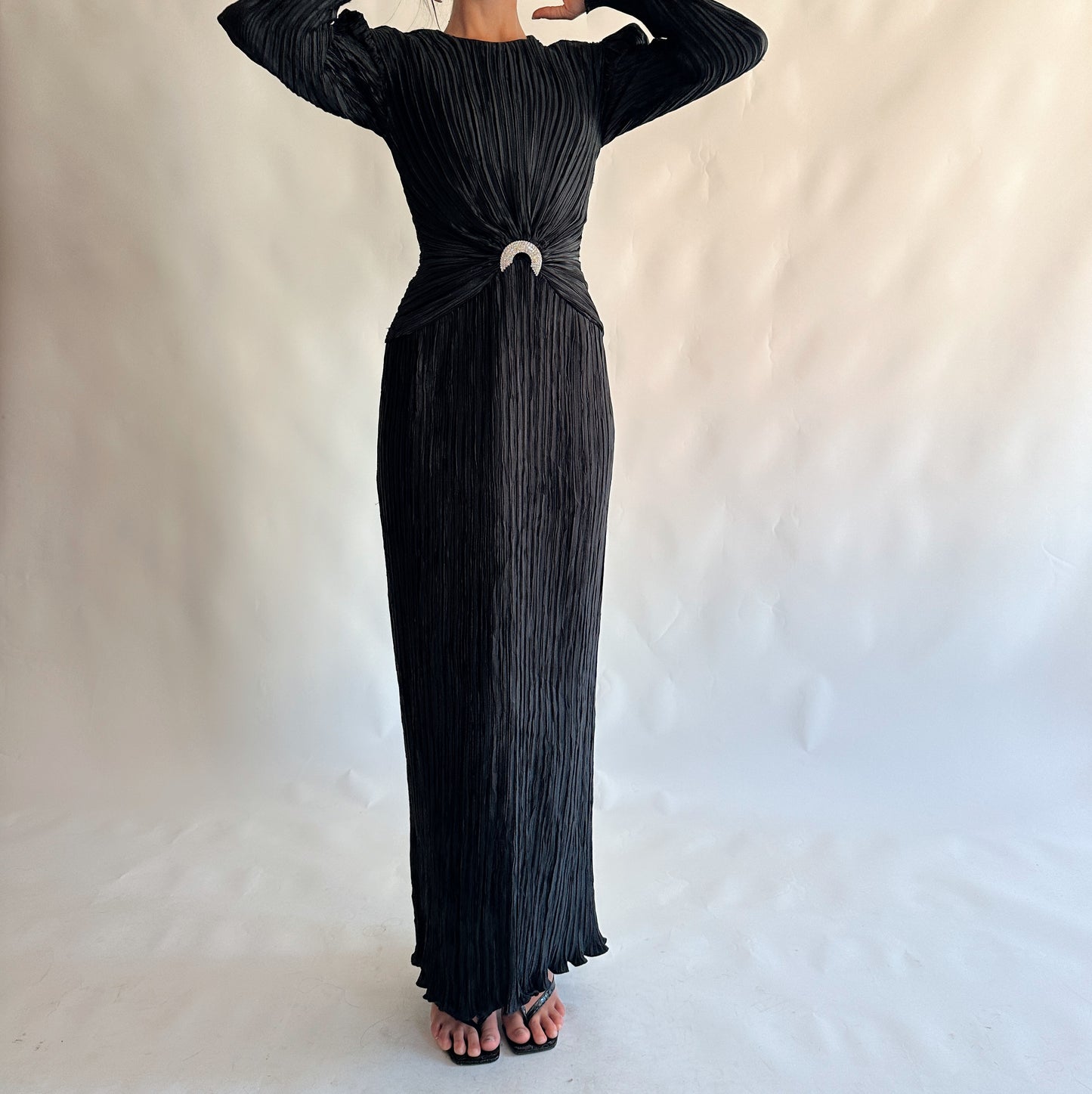 vestido vintage maxi de gala (S)