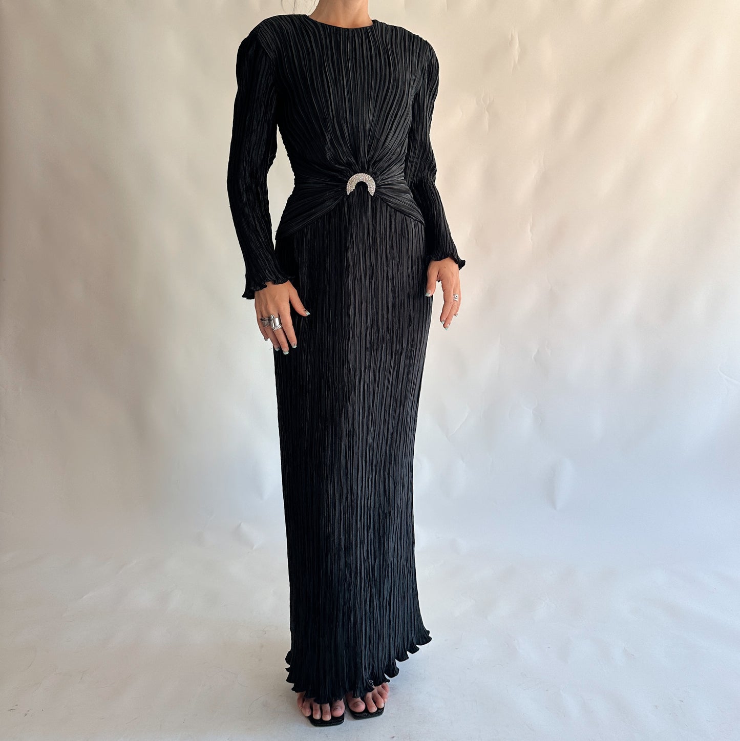 vestido vintage maxi de gala (S)