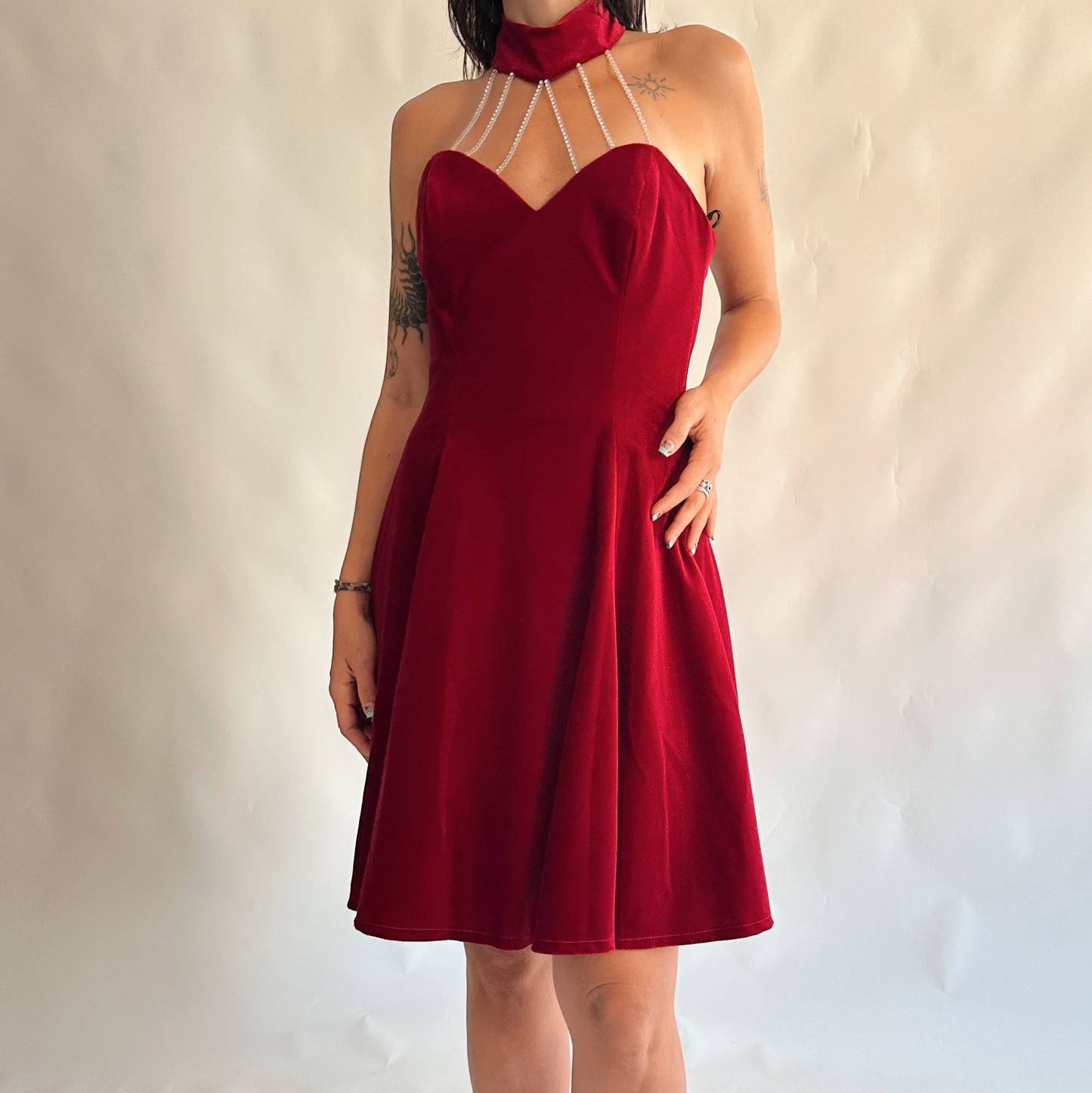vestido vintage 90s de veludo (S-M)