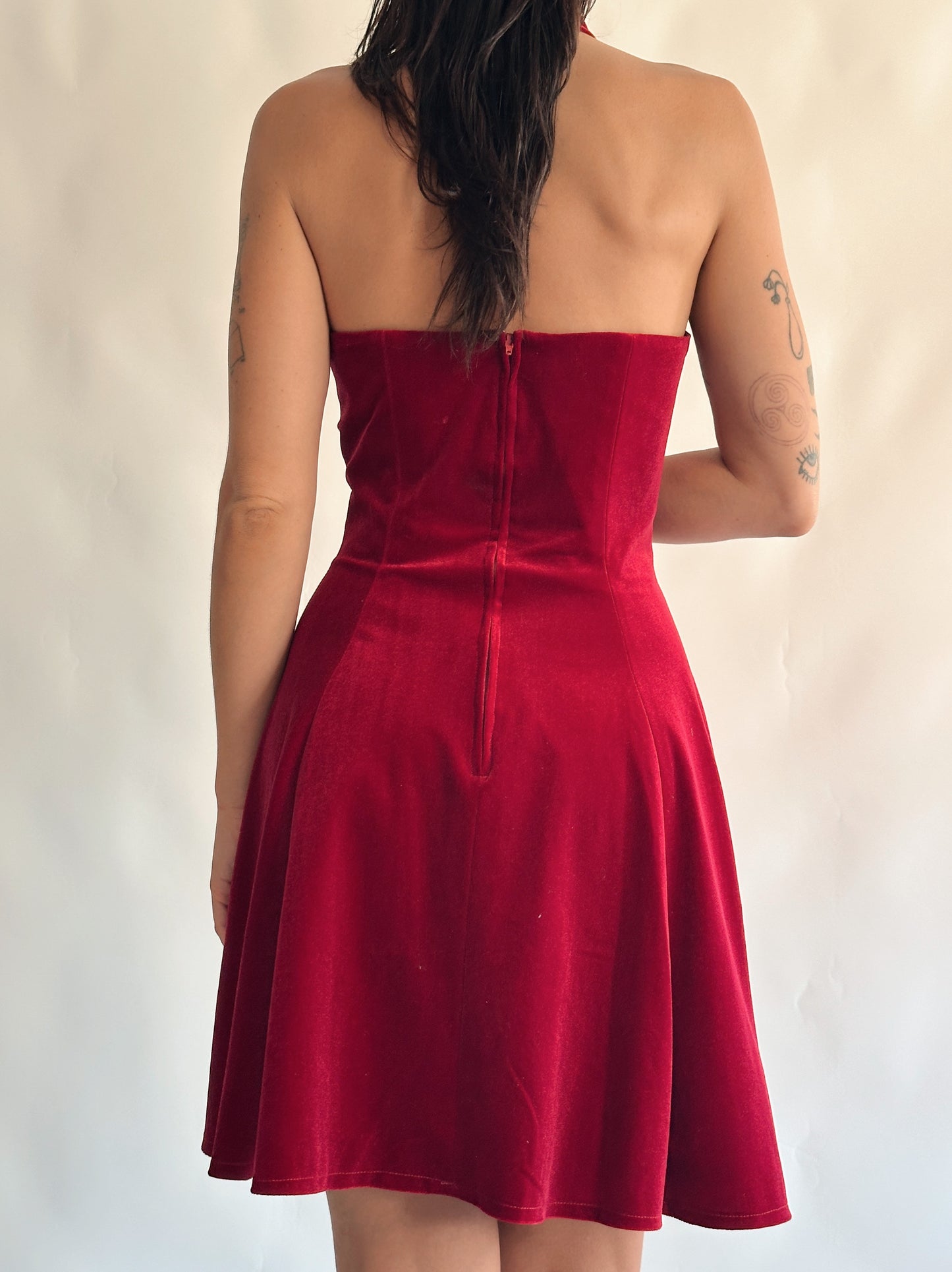vestido vintage 90s de veludo (S-M)
