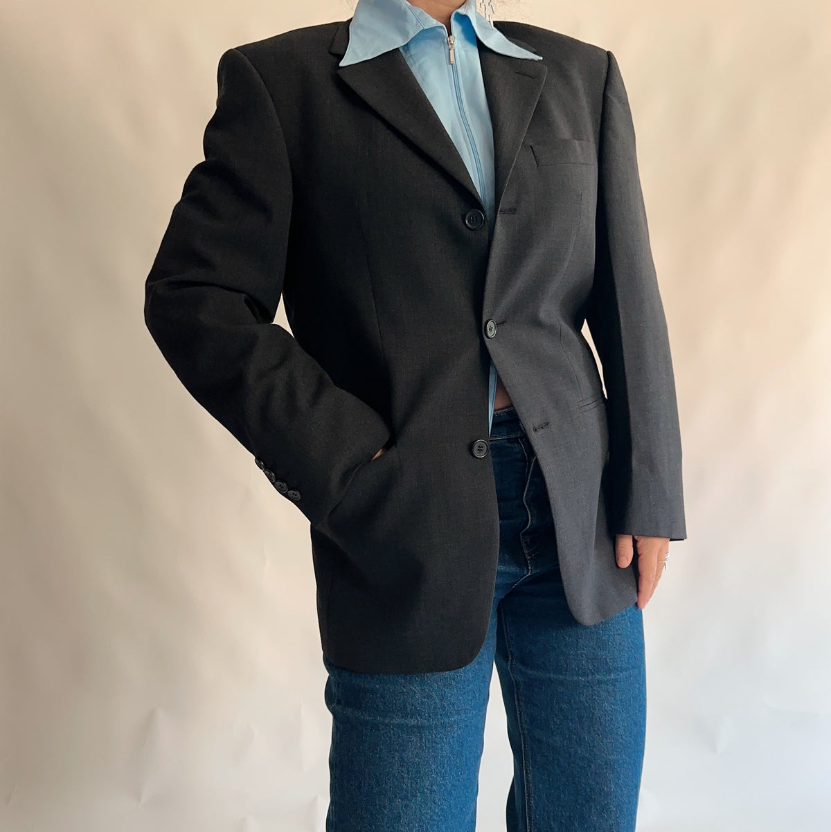 Blazer vintage 60% lã (L)