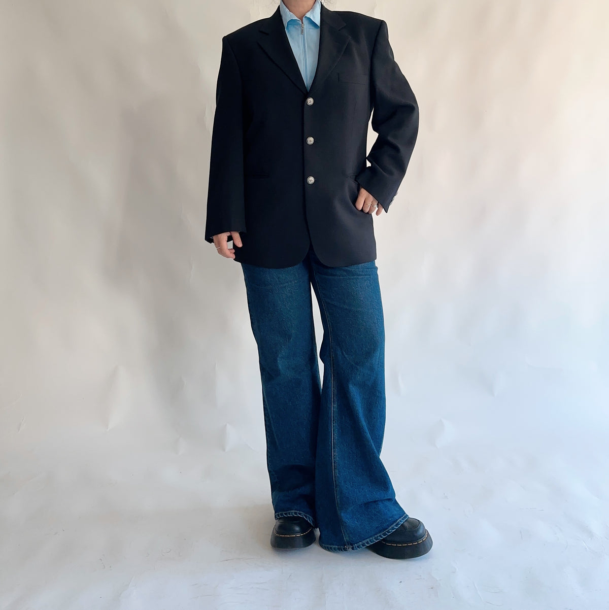 blazer vintage 100% lã virgem (XL)