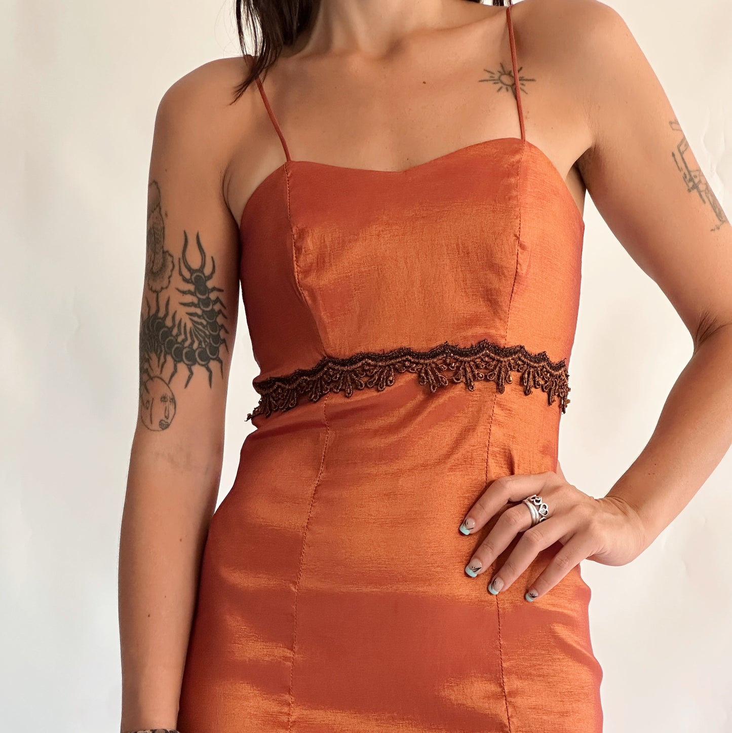 vestido vintage 90s de festa (XS-S)