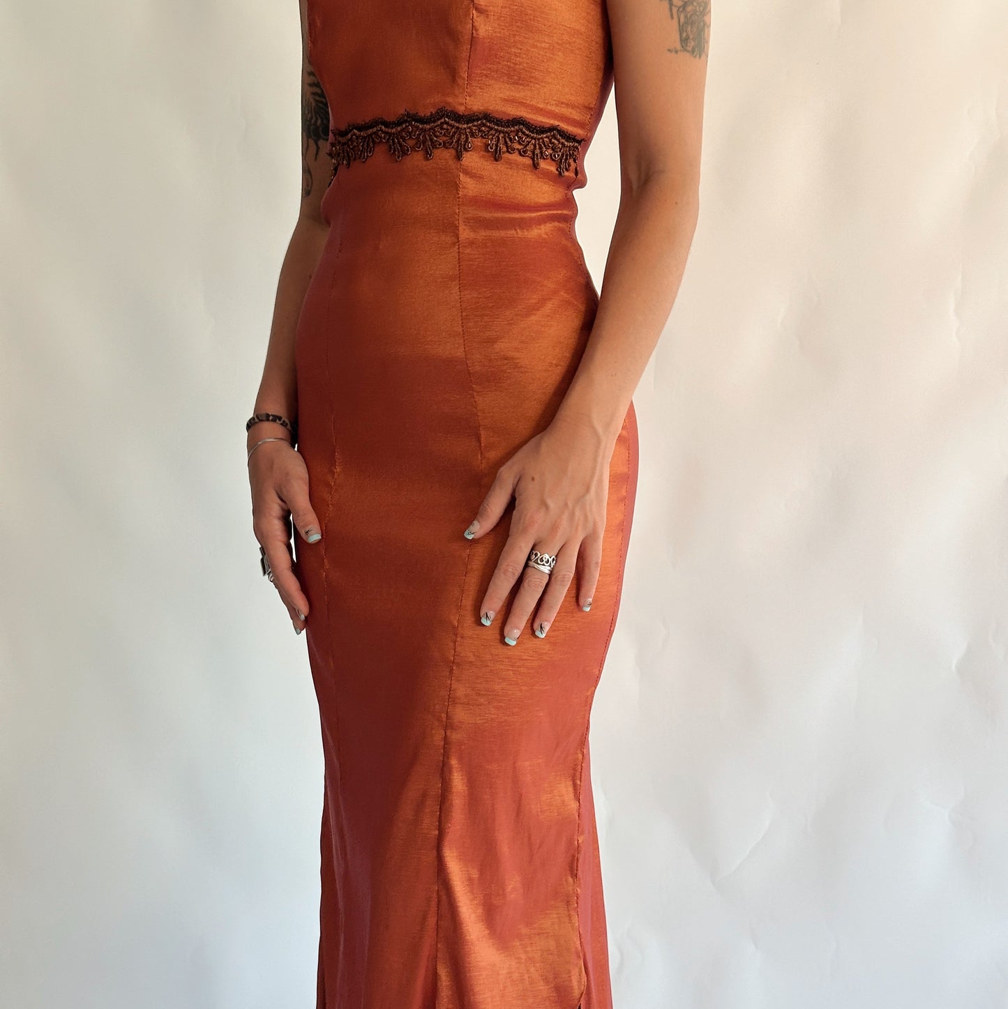 vestido vintage 90s de festa (XS-S)
