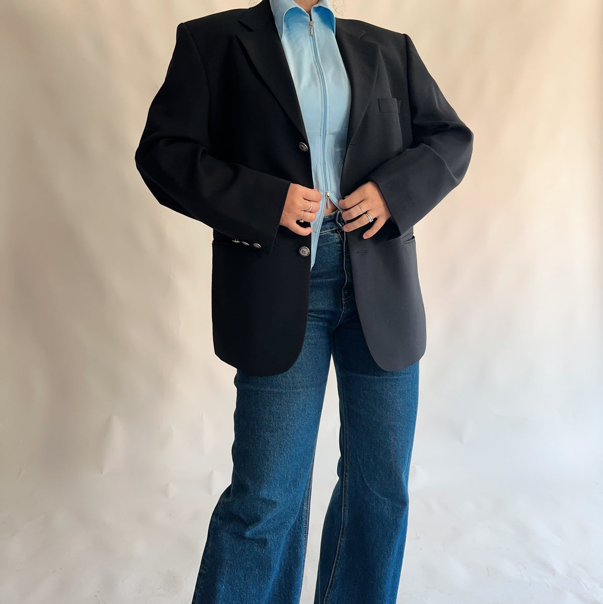 blazer vintage 100% lã virgem (XL)