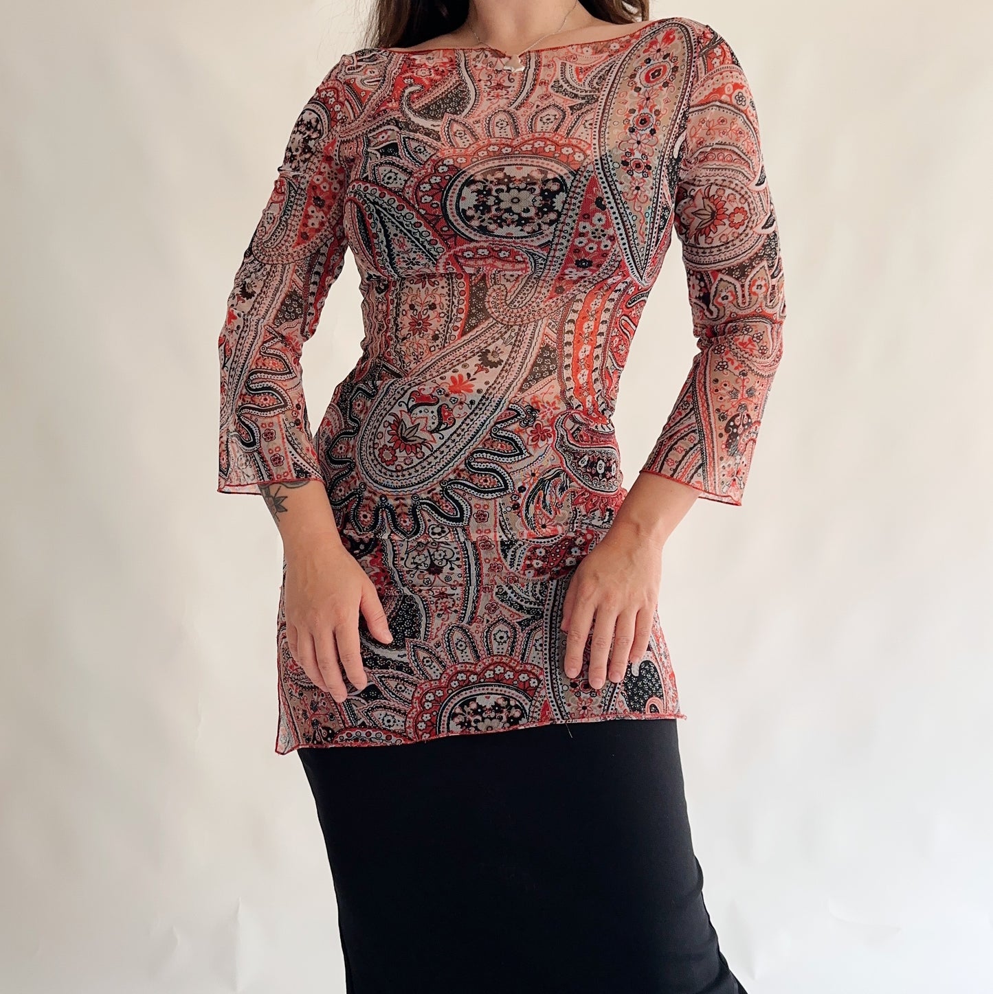 camisa vintage mesh y2k (S)
