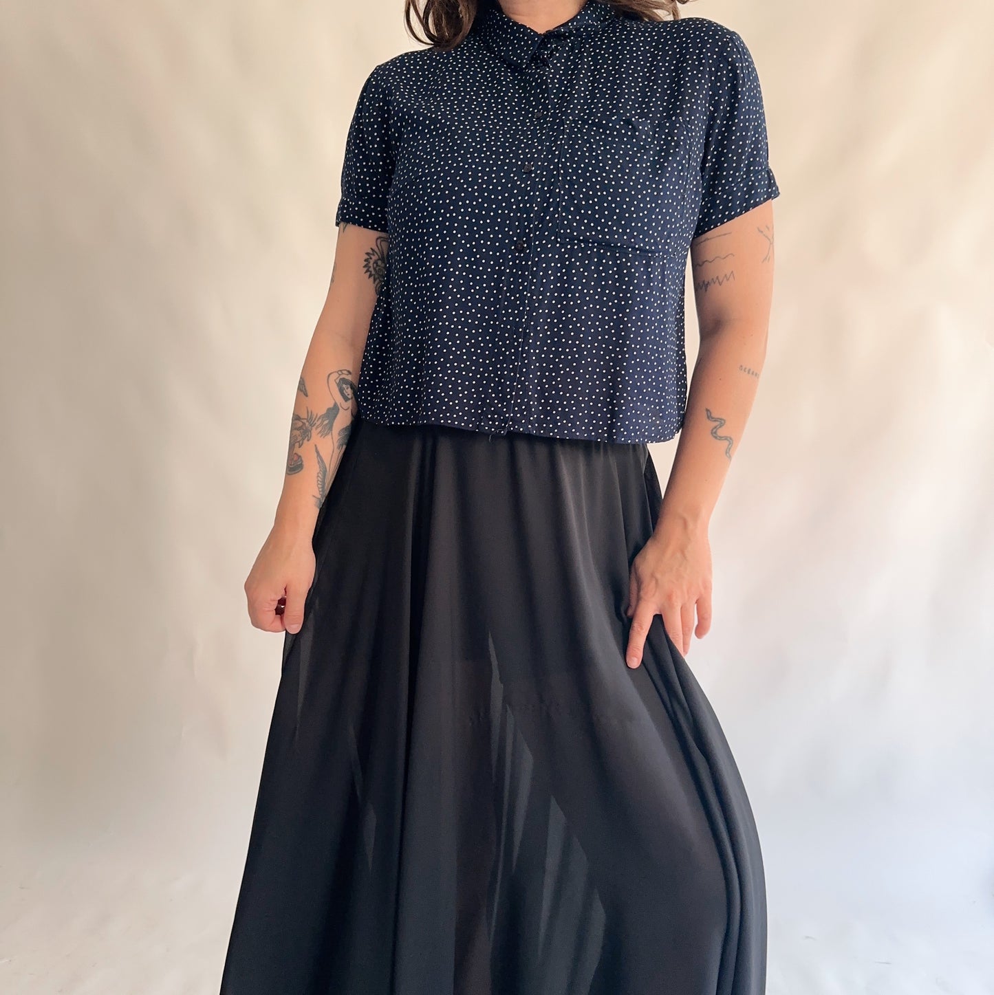 camisa vintage 90s polka dot (M)