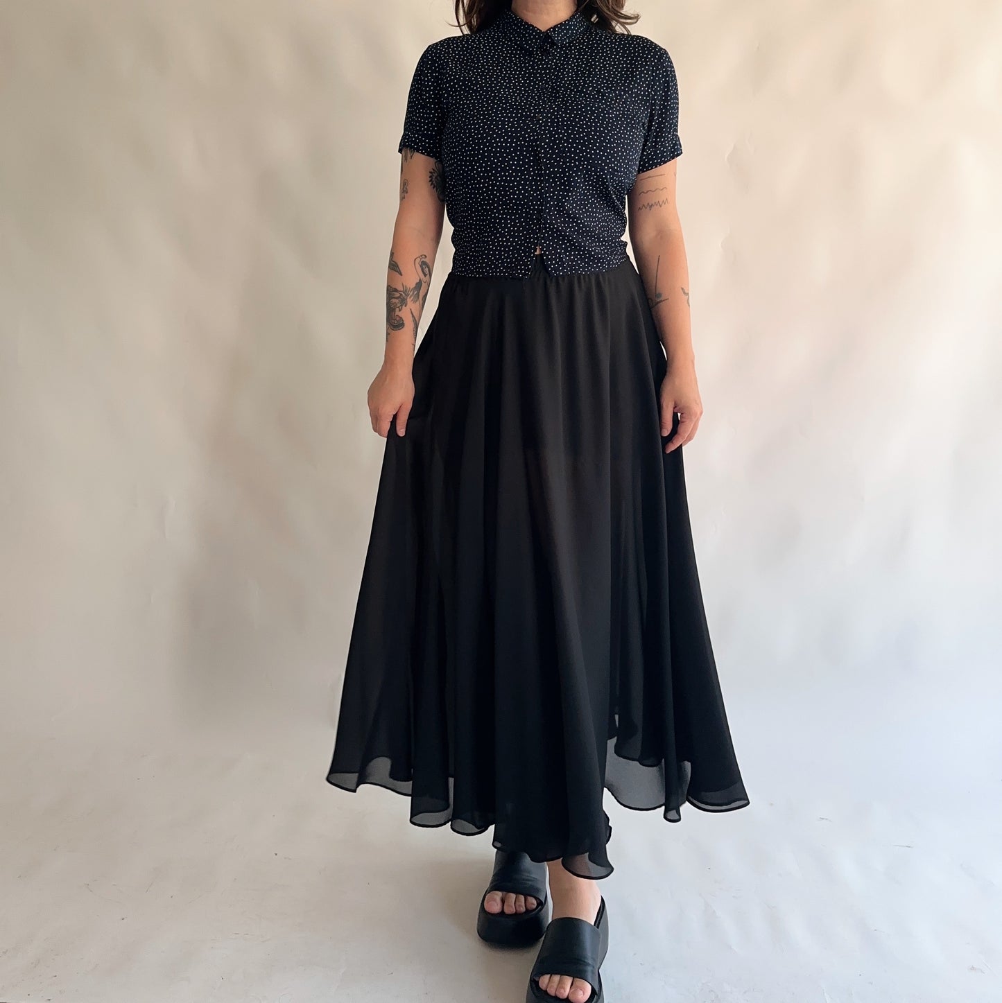 camisa vintage 90s polka dot (M)