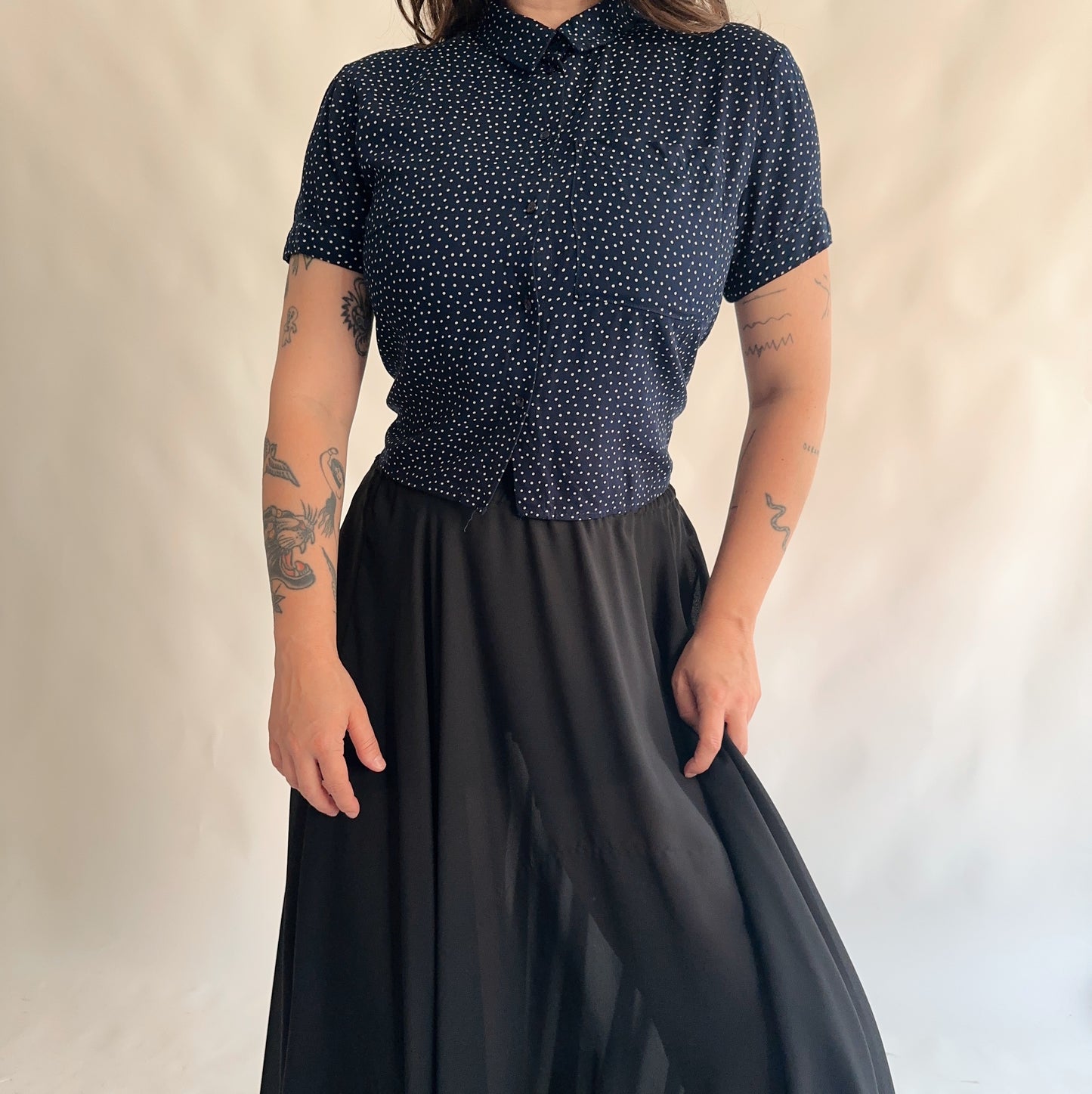 camisa vintage 90s polka dot (M)