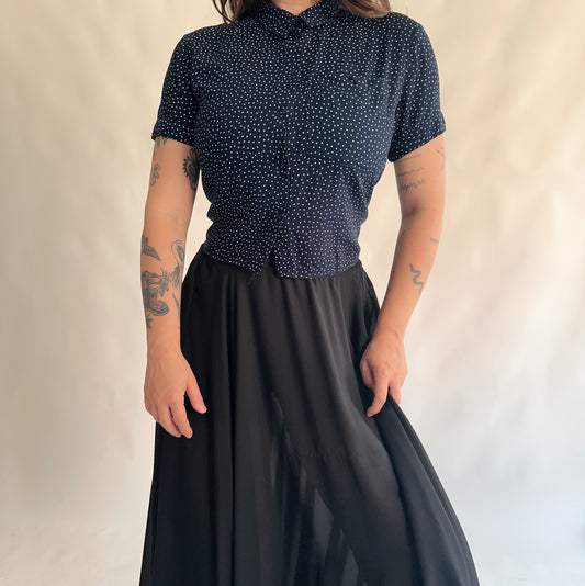 camisa vintage 90s polka dot (M)