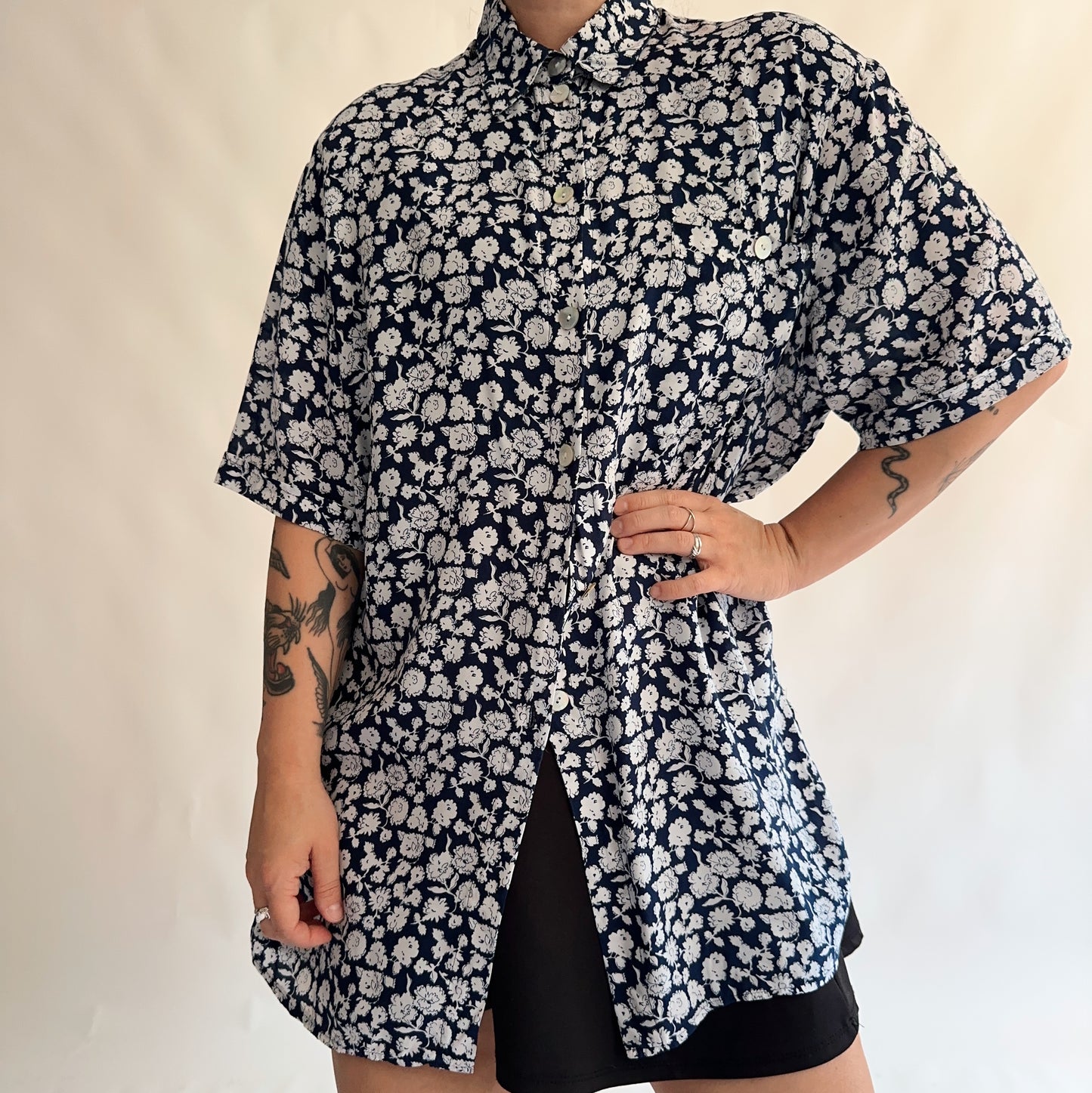 camisa vintage floral (L-XL)