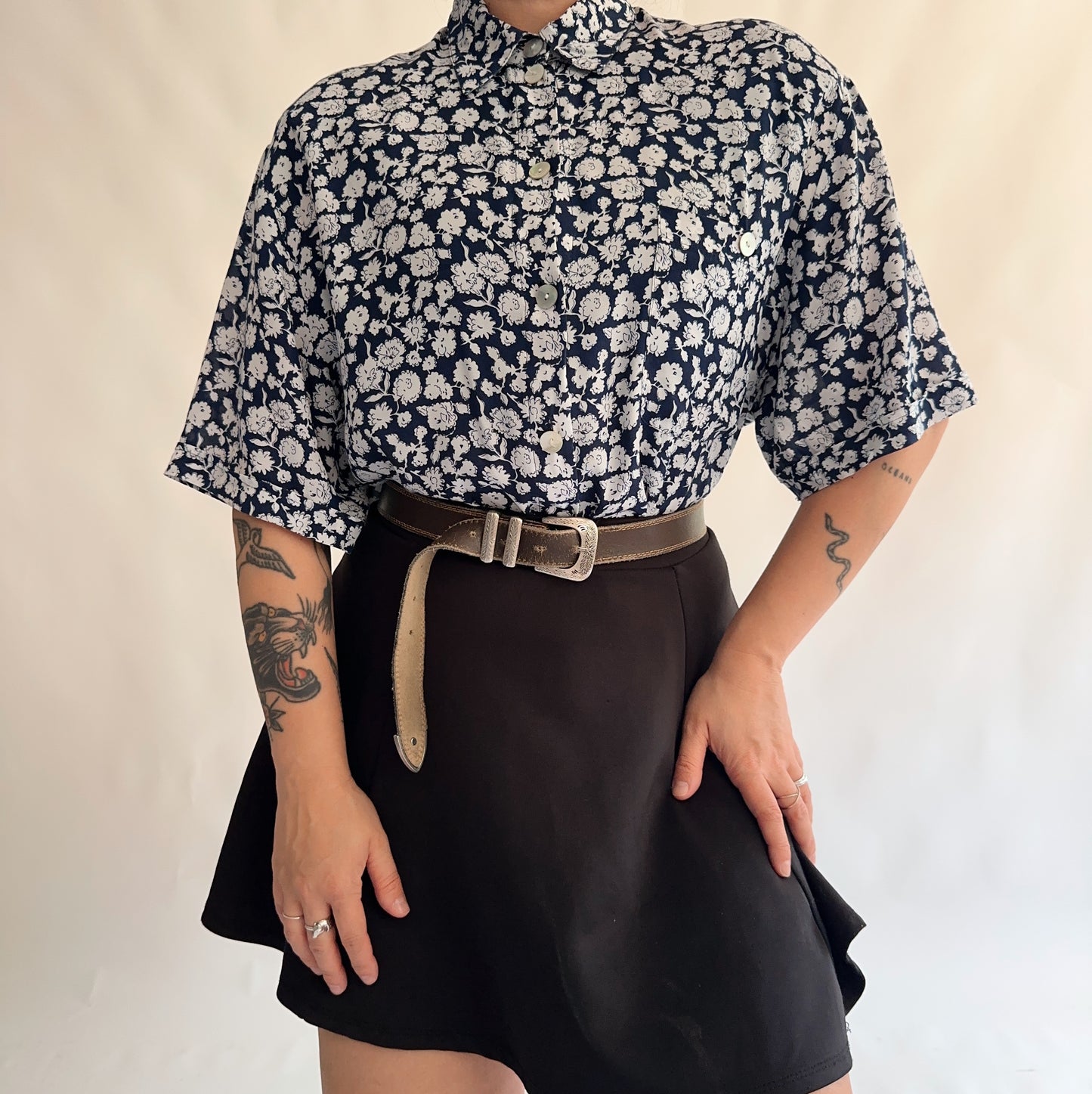 camisa vintage floral (L-XL)