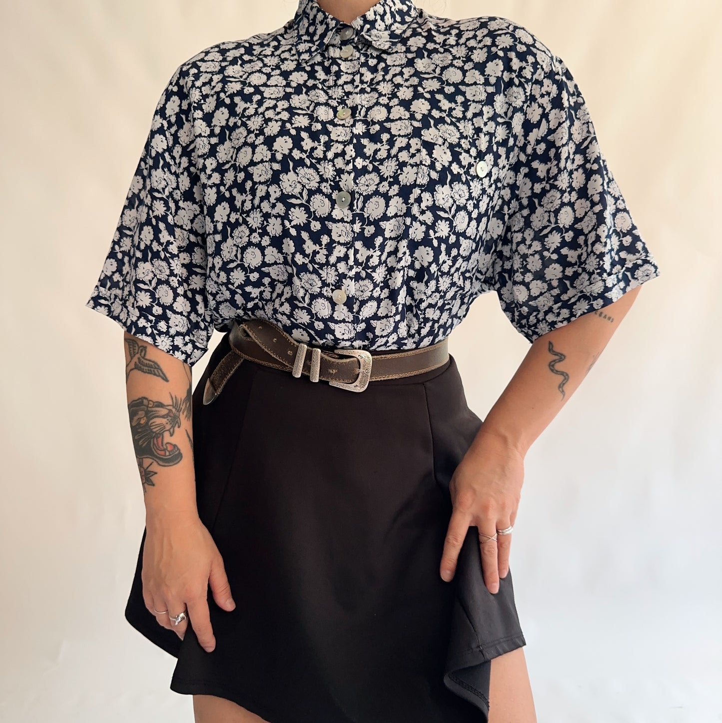 camisa vintage floral (L-XL)
